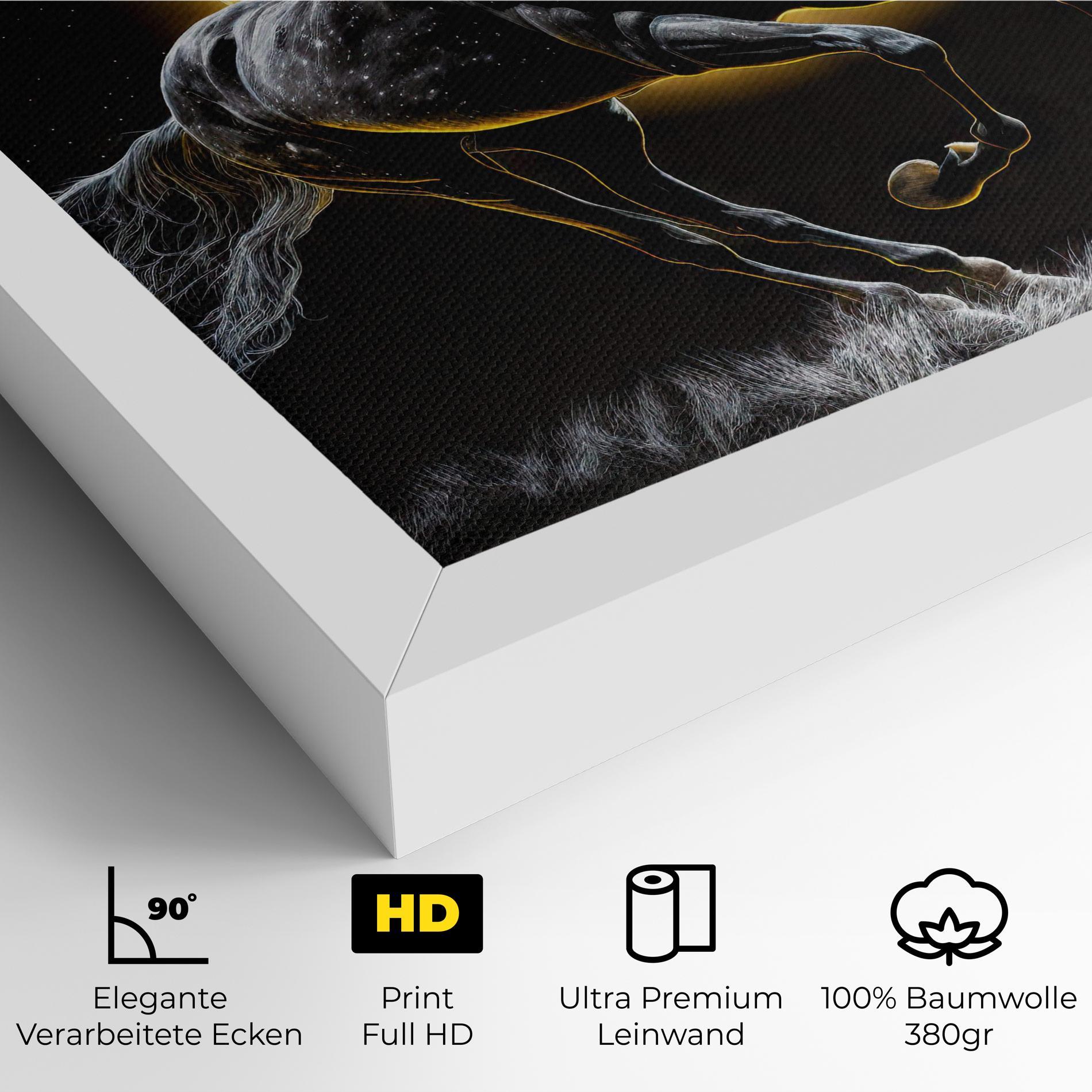 Leinwandbild Gold Moon Horse mockup 4