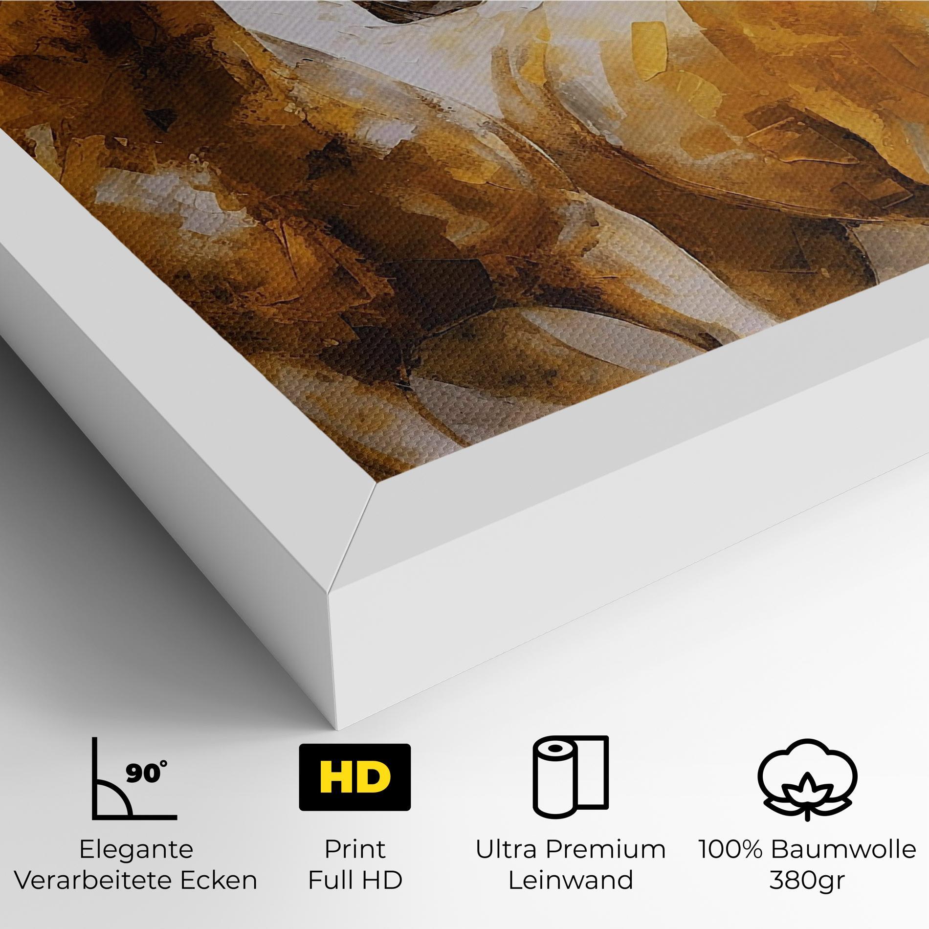 Leinwandbild Golden Brown Horses mockup 4
