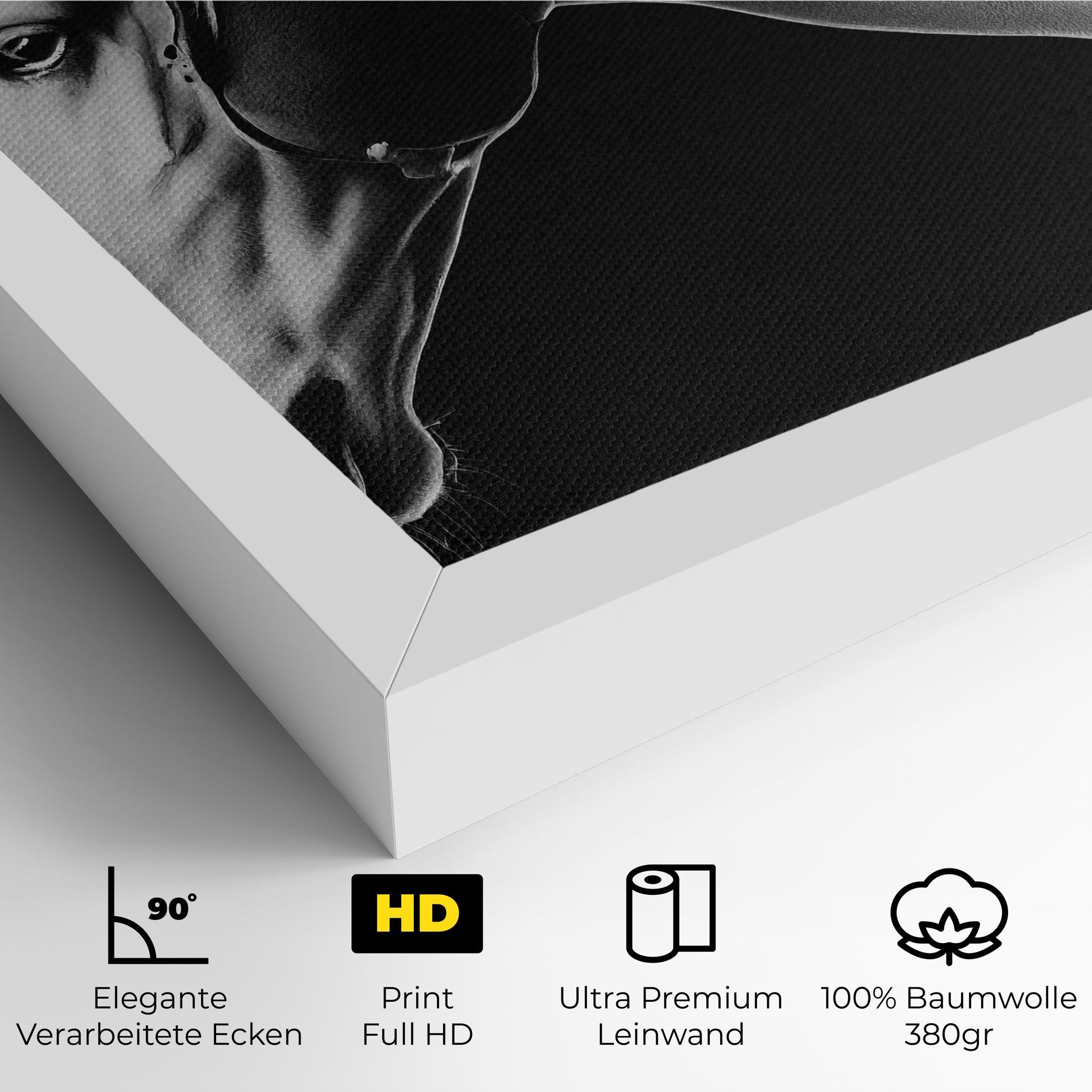 Leinwandbild Gray Horse Profile mockup 4