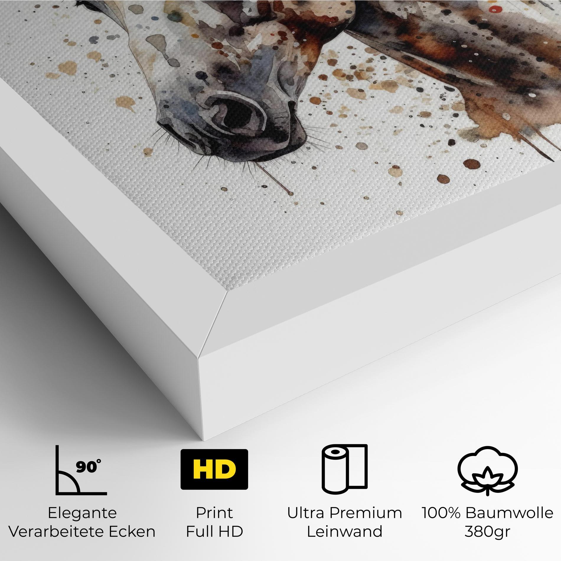 Leinwandbild Watercolor Horse mockup 4