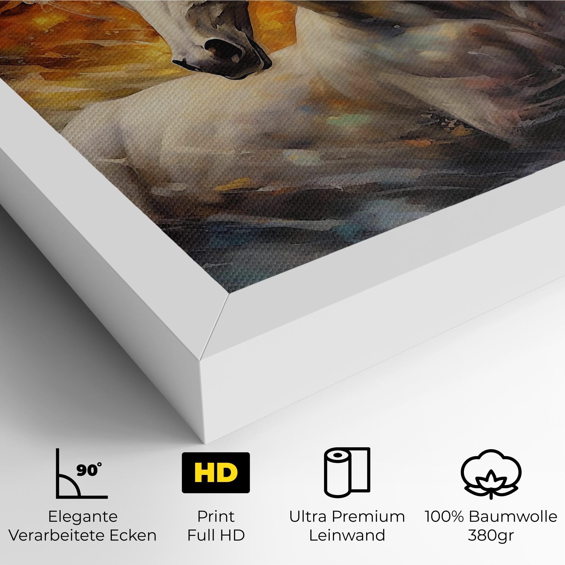 Leinwandbild White Horse Painting mockup 4