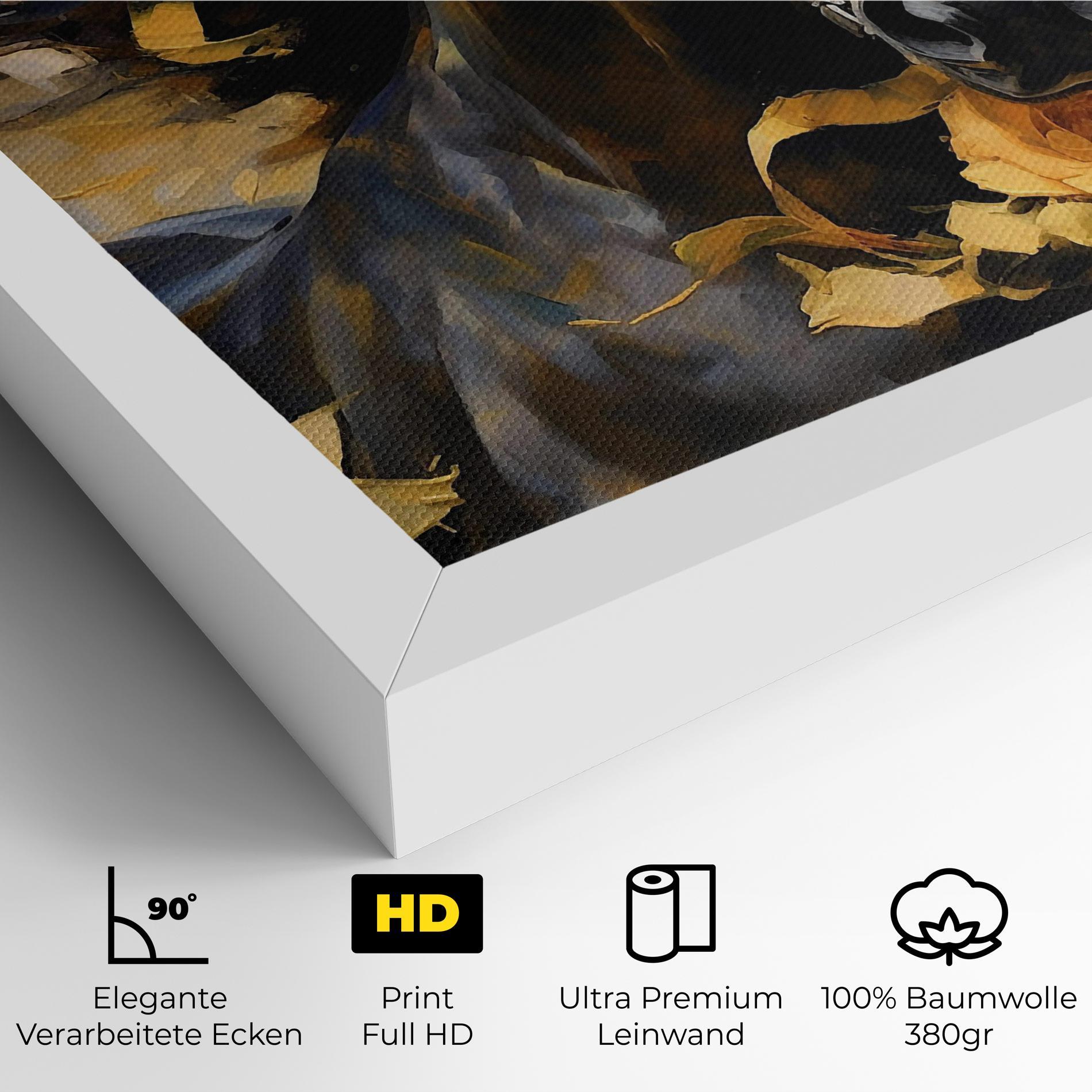 Leinwandbild Yellow Roses Horse mockup 4