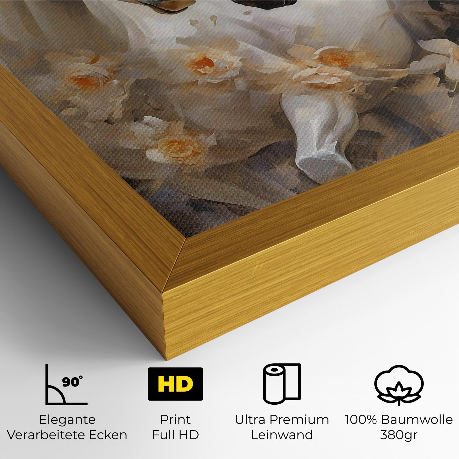 Leinwandbild Black And White Horses mockup 4