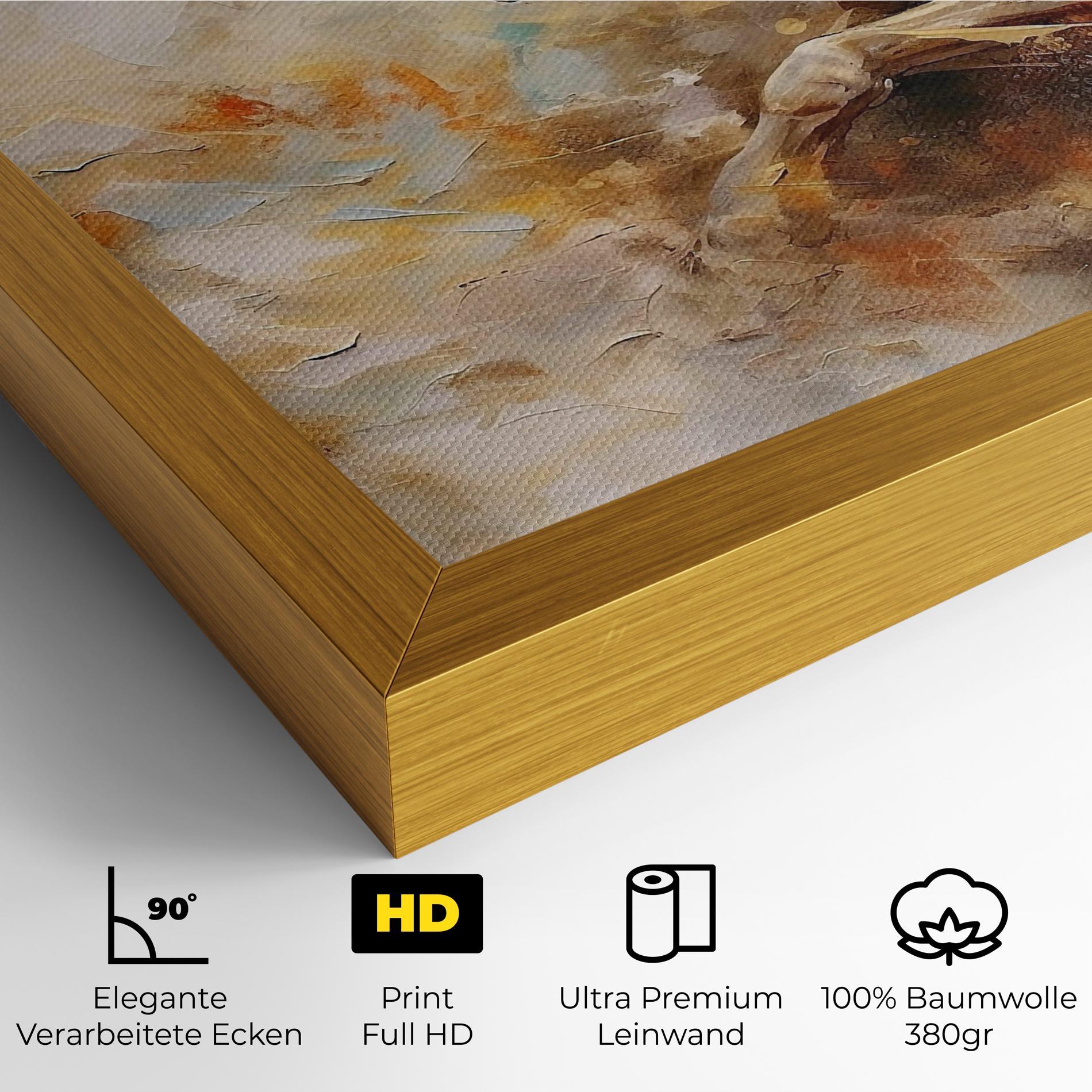 Leinwandbild Brown Horse Running mockup 4