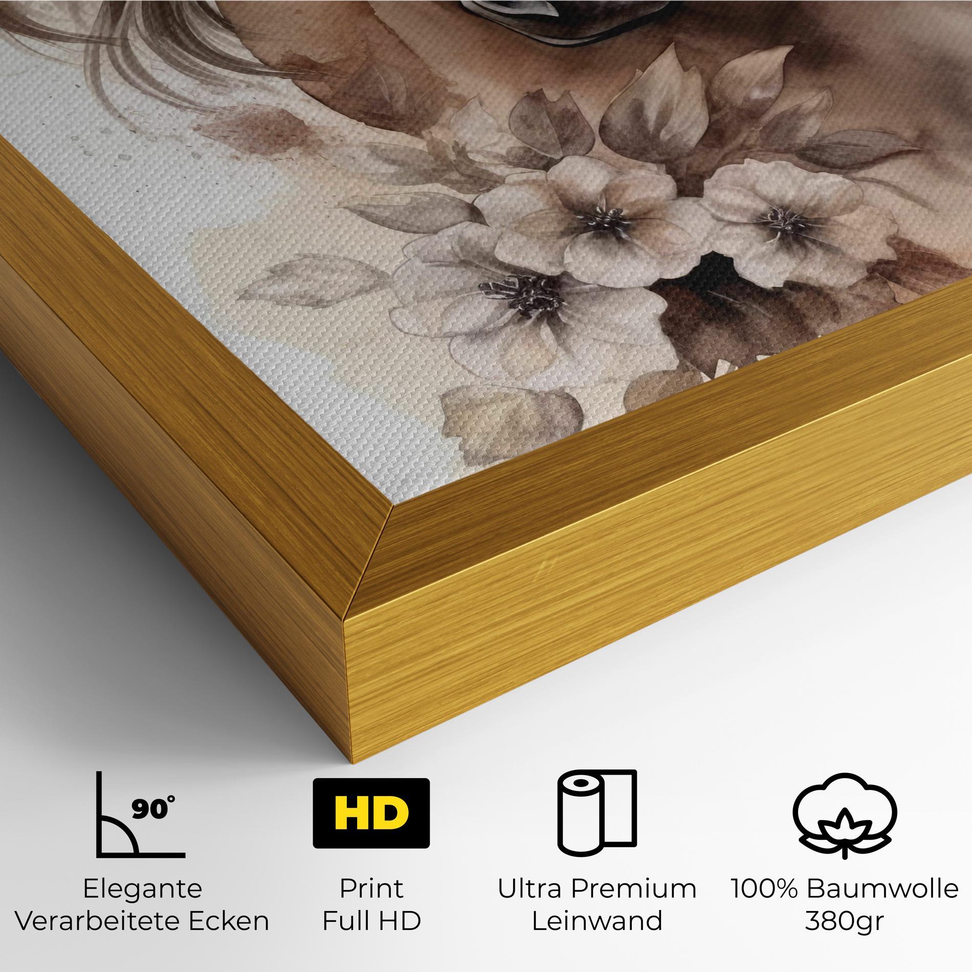 Leinwandbild Flower Brown Horse mockup 4
