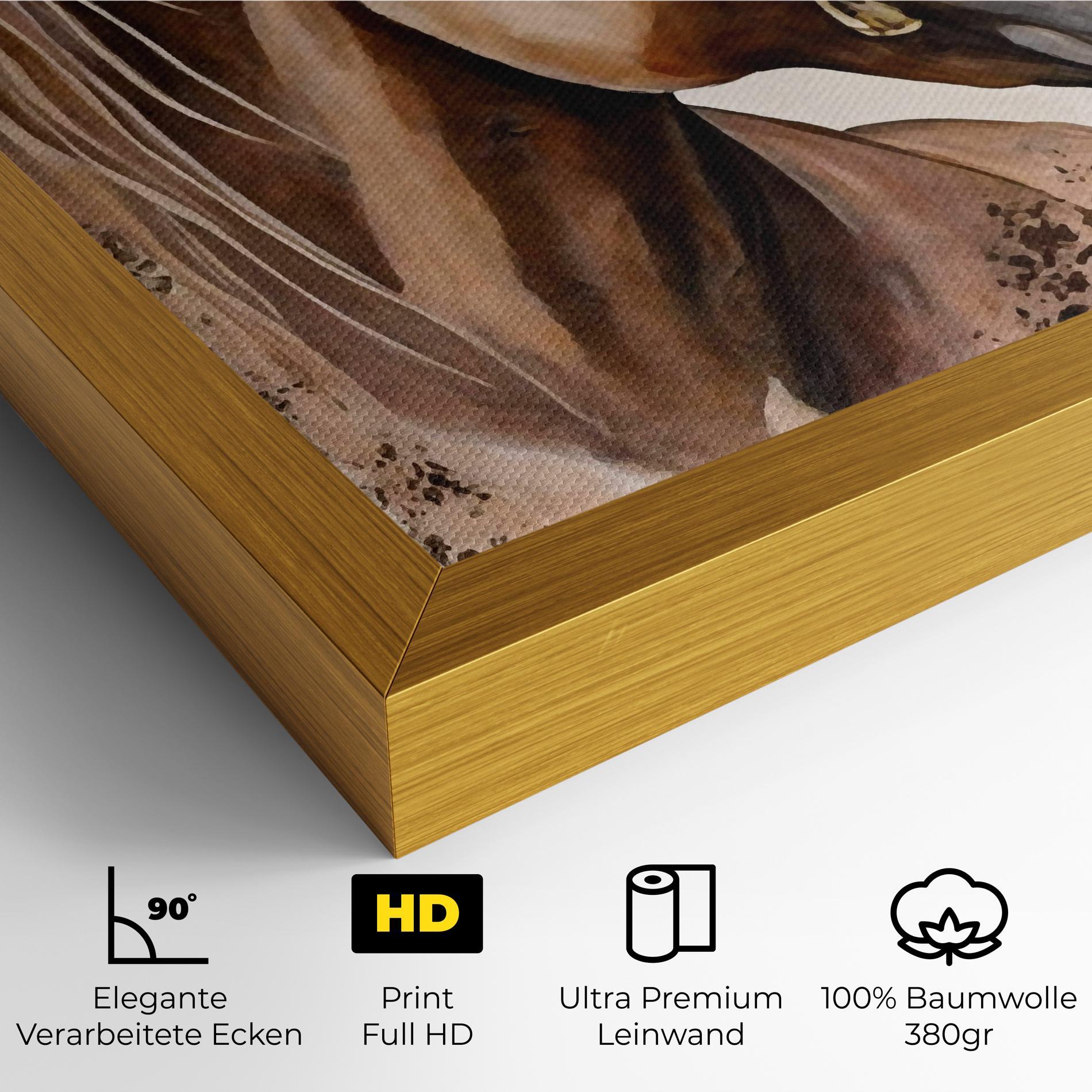 Leinwandbild Gold Horse Painting mockup 4