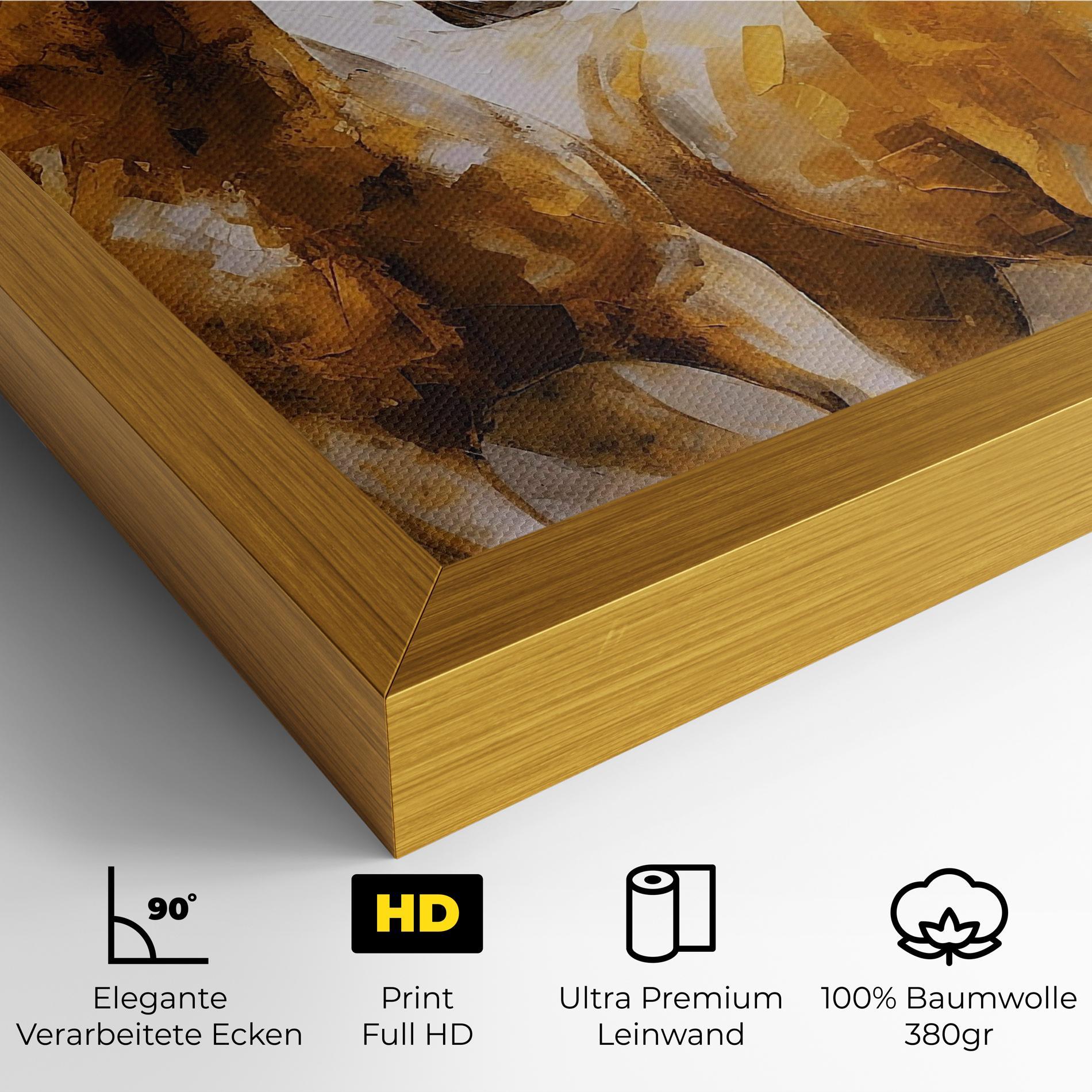 Leinwandbild Golden Brown Horses mockup 4