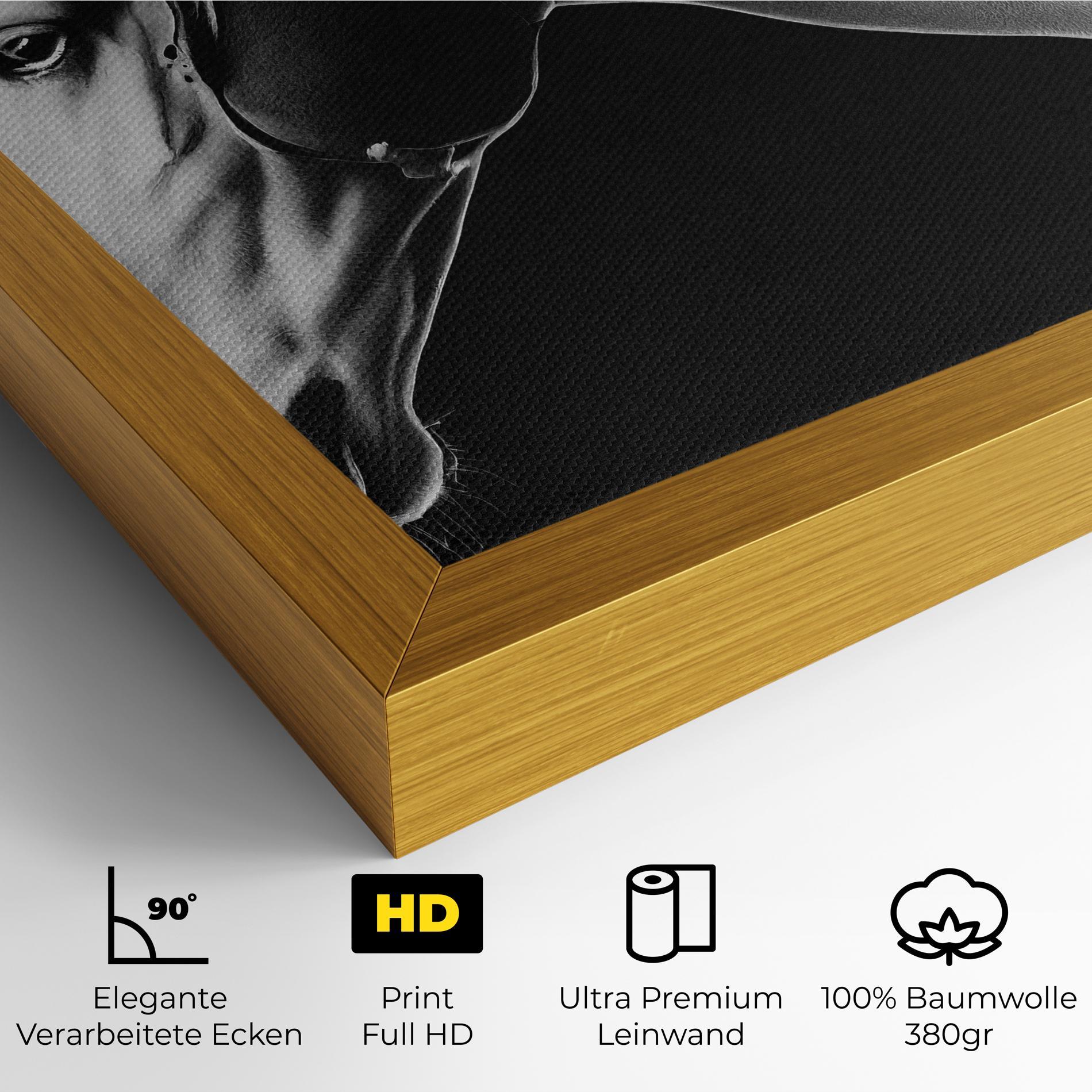 Leinwandbild Gray Horse Profile mockup 4