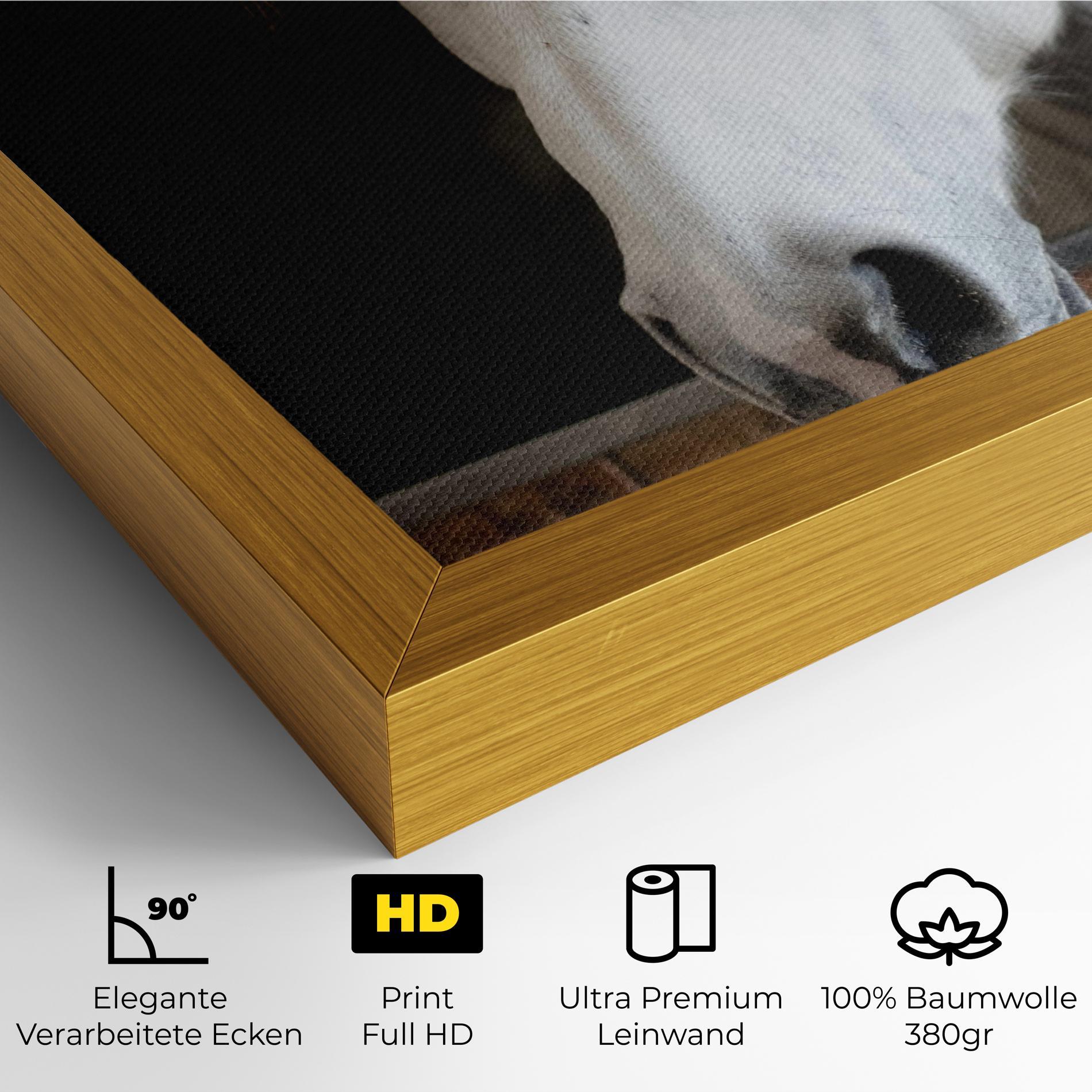 Leinwandbild Grey Horse Head mockup 4