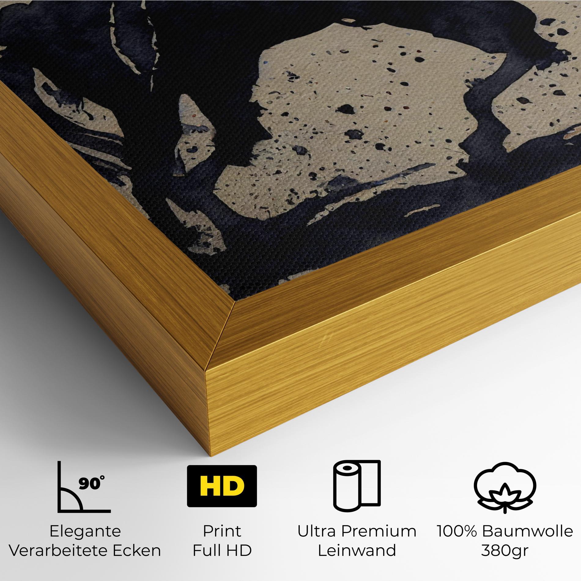 Leinwandbild Watercolor Black Horse mockup 4