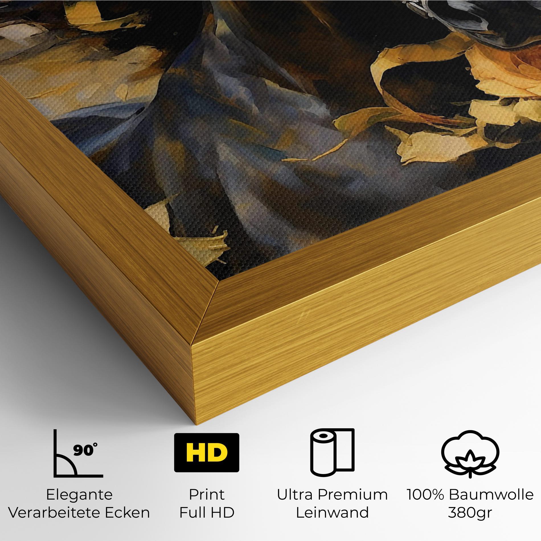 Leinwandbild Yellow Roses Horse mockup 4