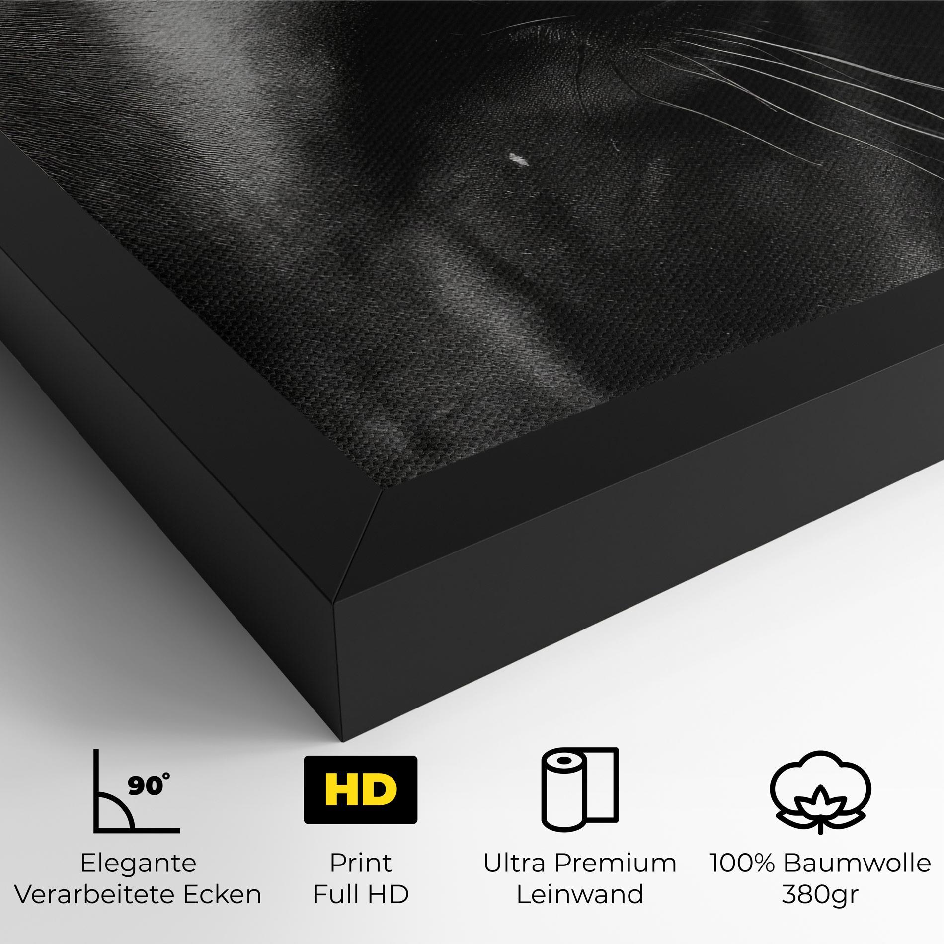 Leinwandbild Black Horse Eye mockup 4