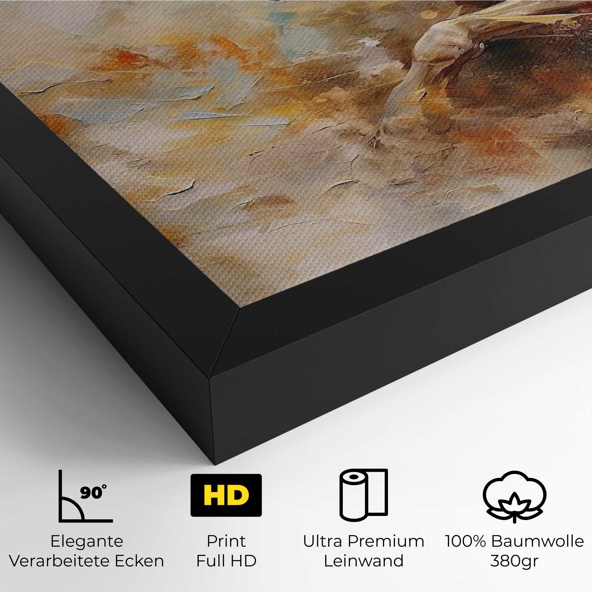 Leinwandbild Brown Horse Running mockup 4