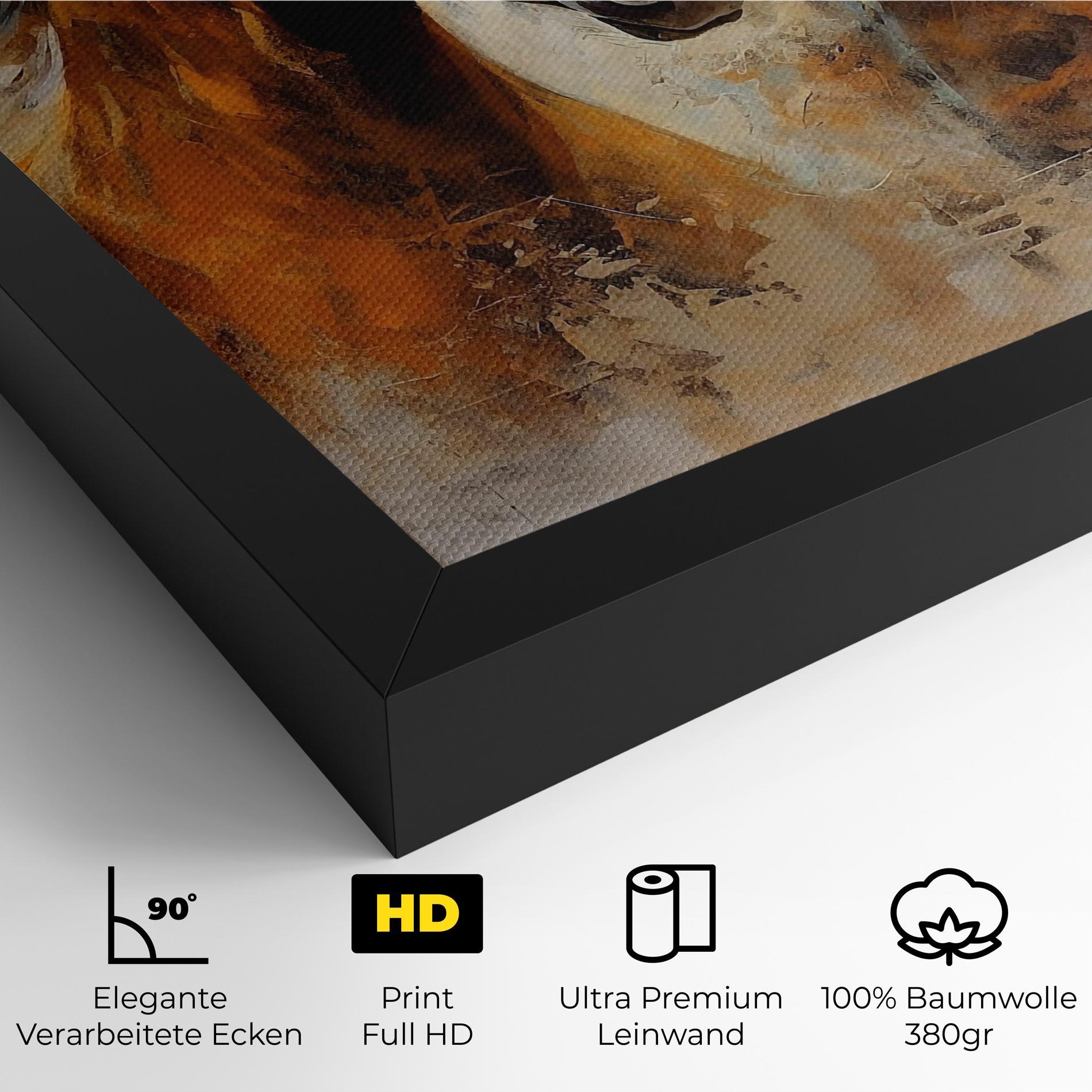 Leinwandbild Brown Horses Staying mockup 4