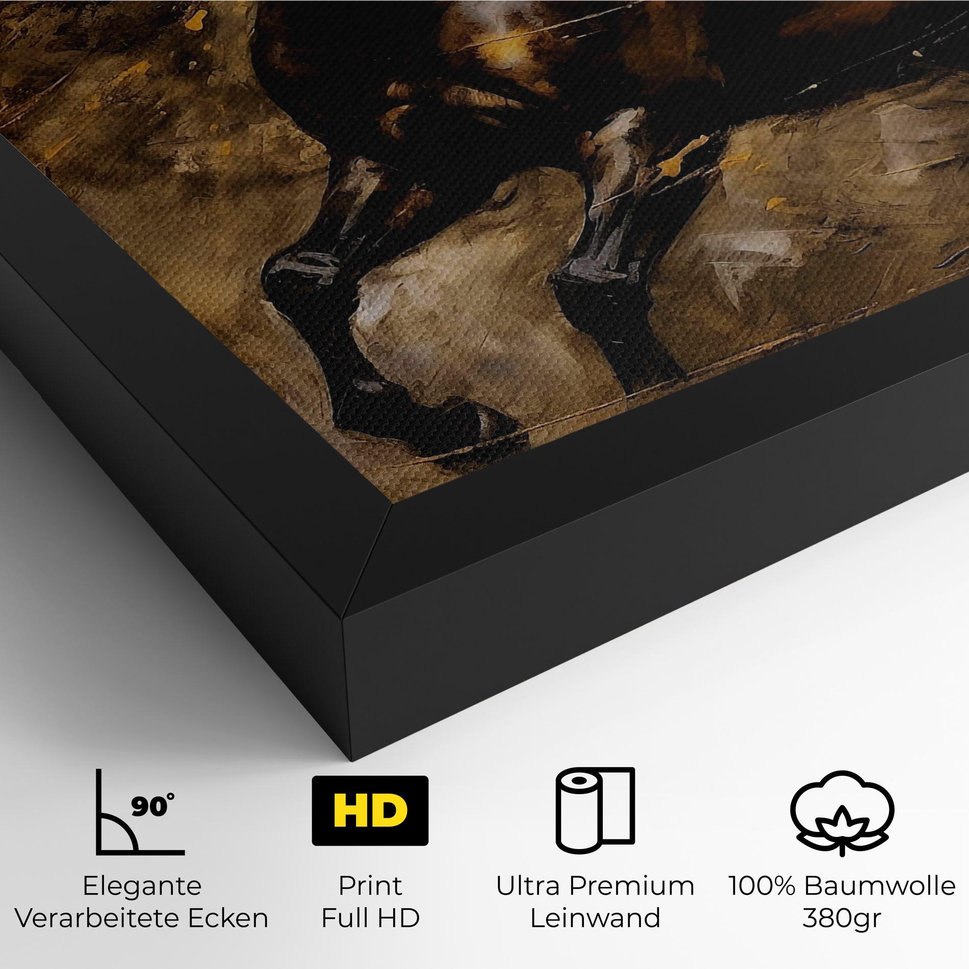 Leinwandbild Gold Brown Horse mockup 4