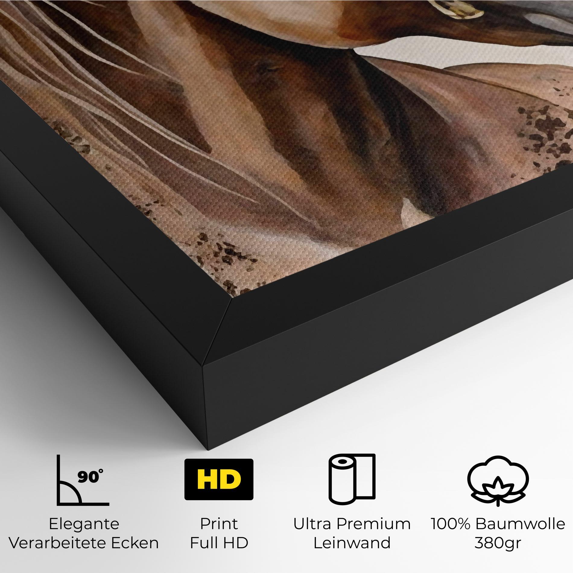 Leinwandbild Gold Horse Painting mockup 4
