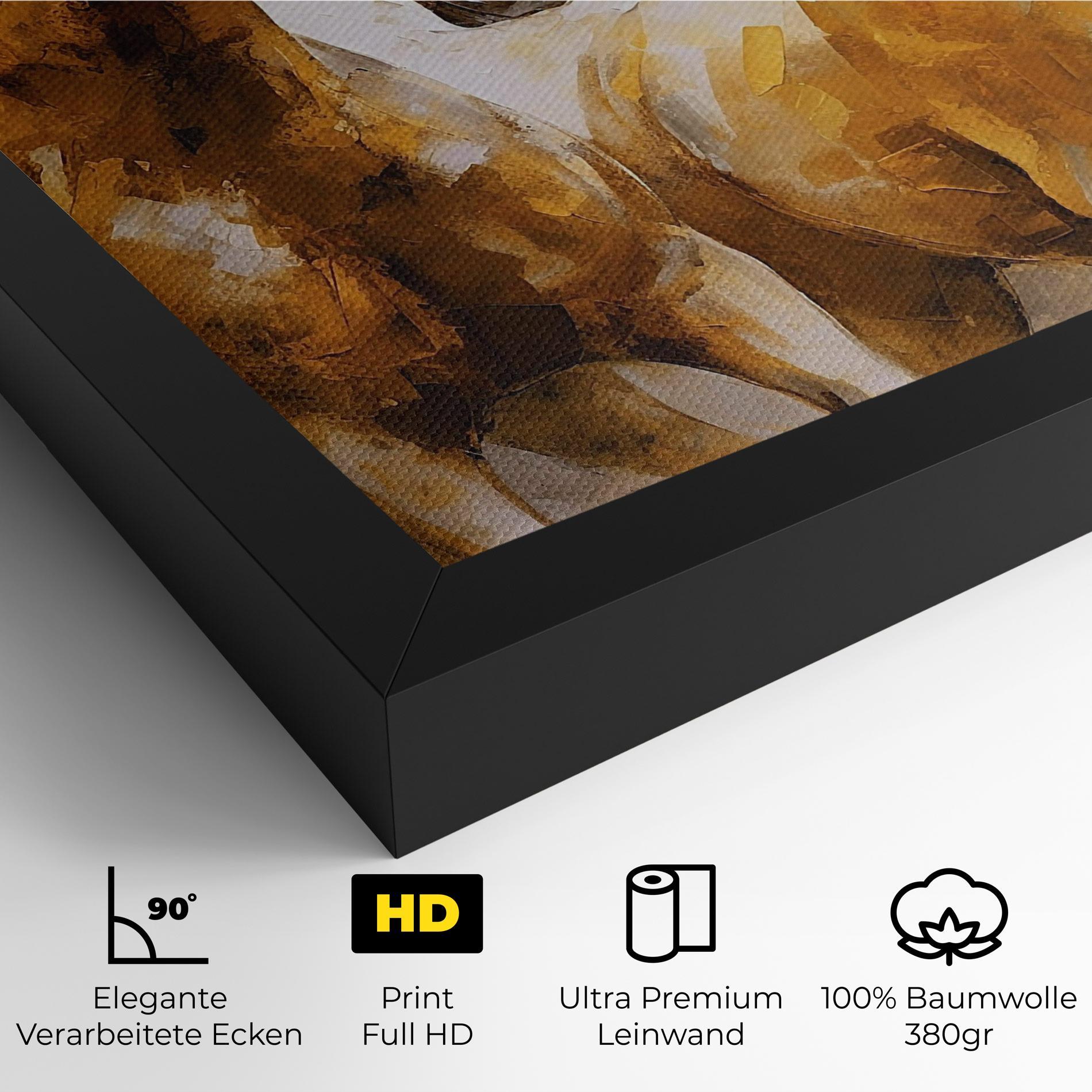 Leinwandbild Golden Brown Horses mockup 4
