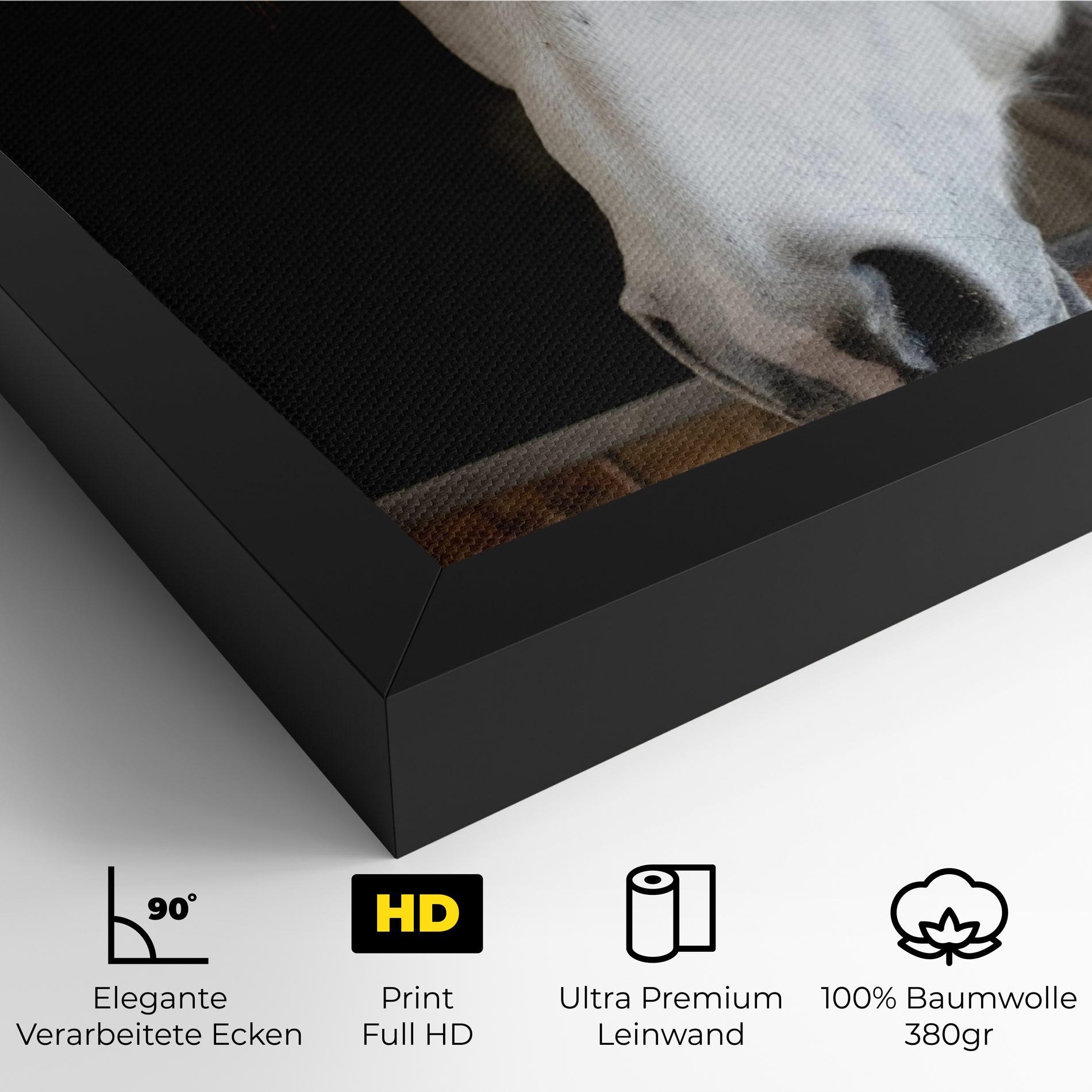 Leinwandbild Grey Horse Head mockup 4