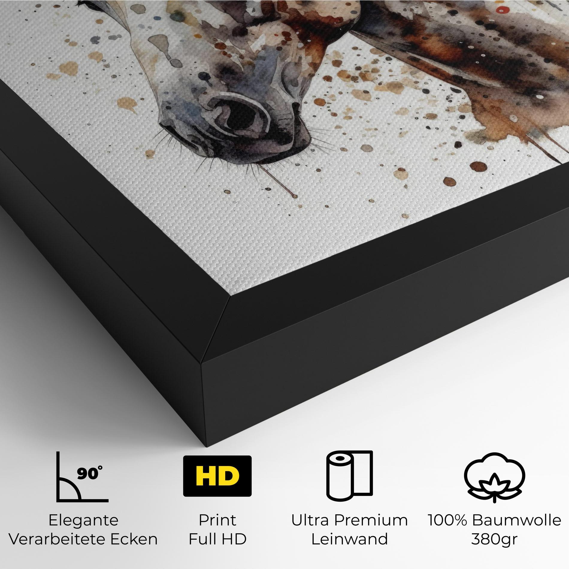 Leinwandbild Watercolor Horse mockup 4