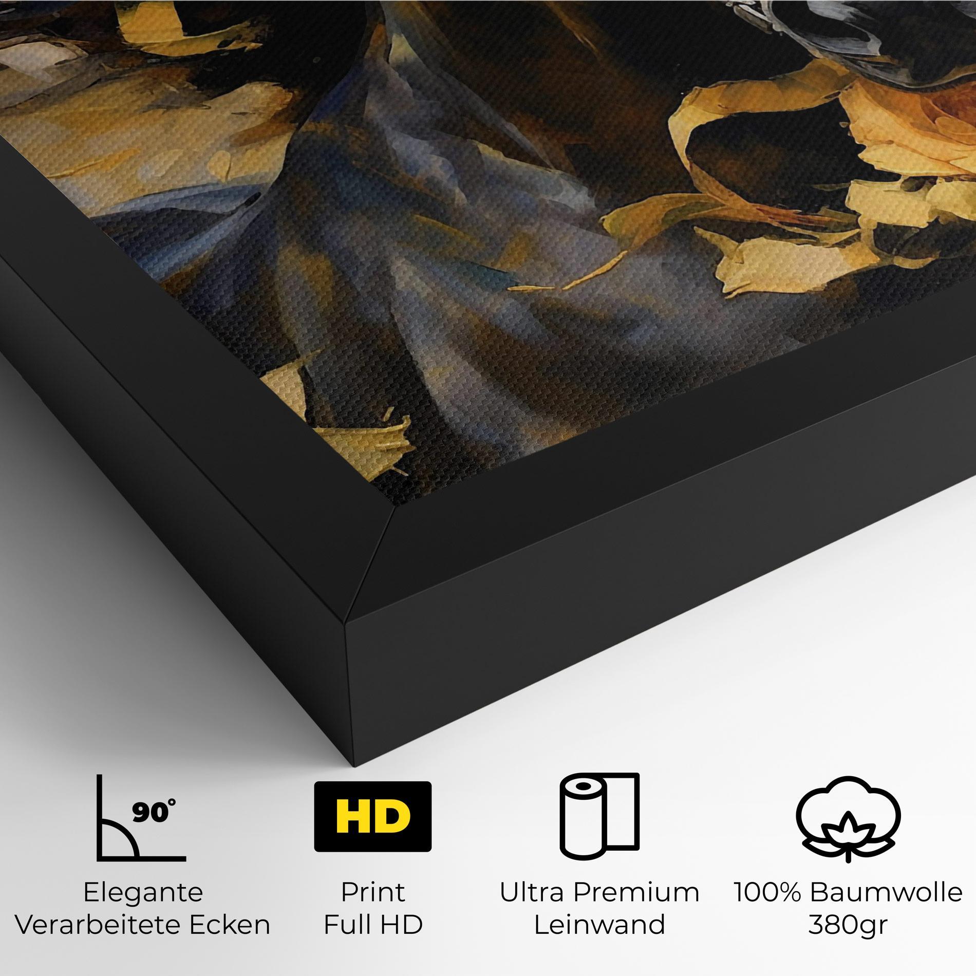 Leinwandbild Yellow Roses Horse mockup 4