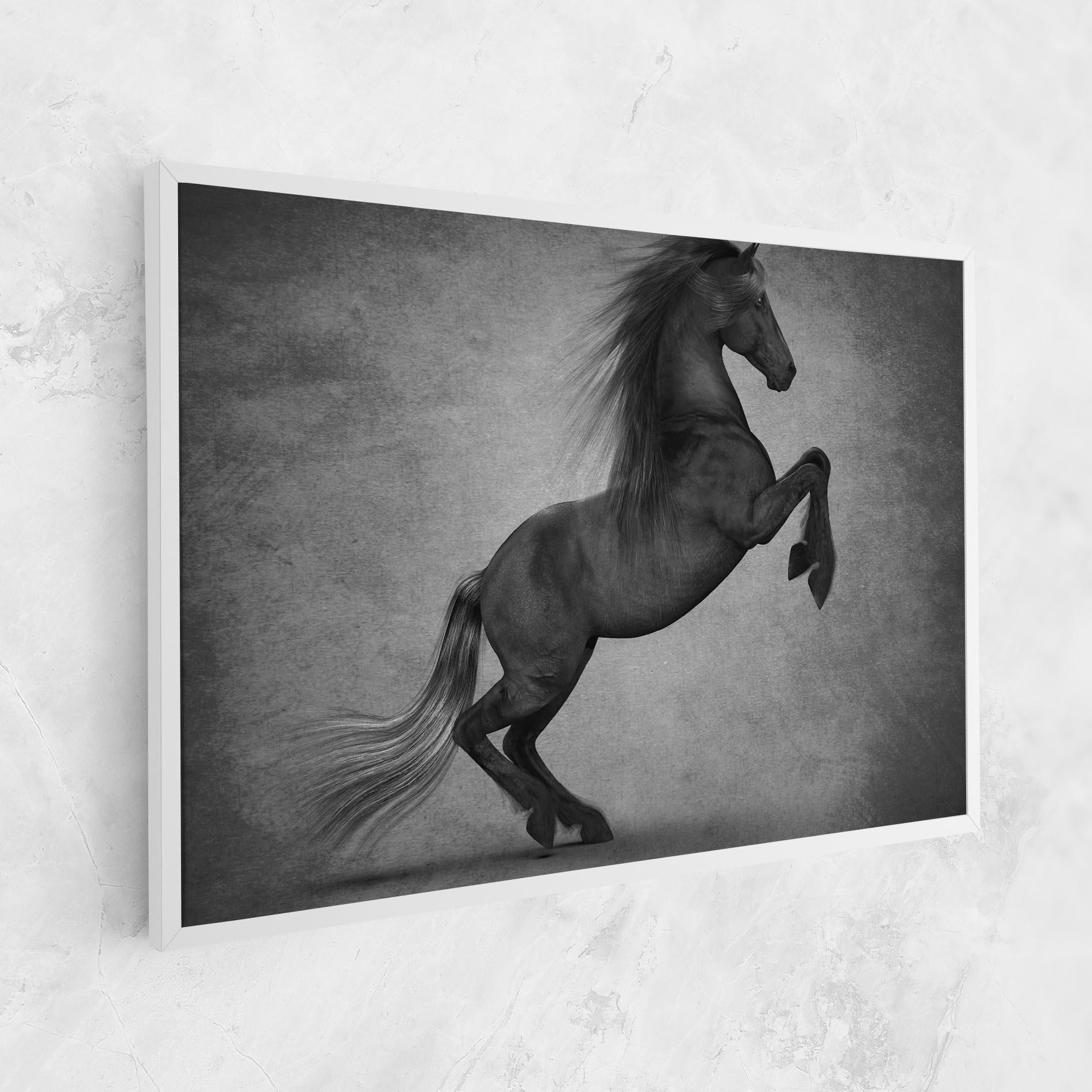Leinwandbild Black Horse Jumping mockup 1