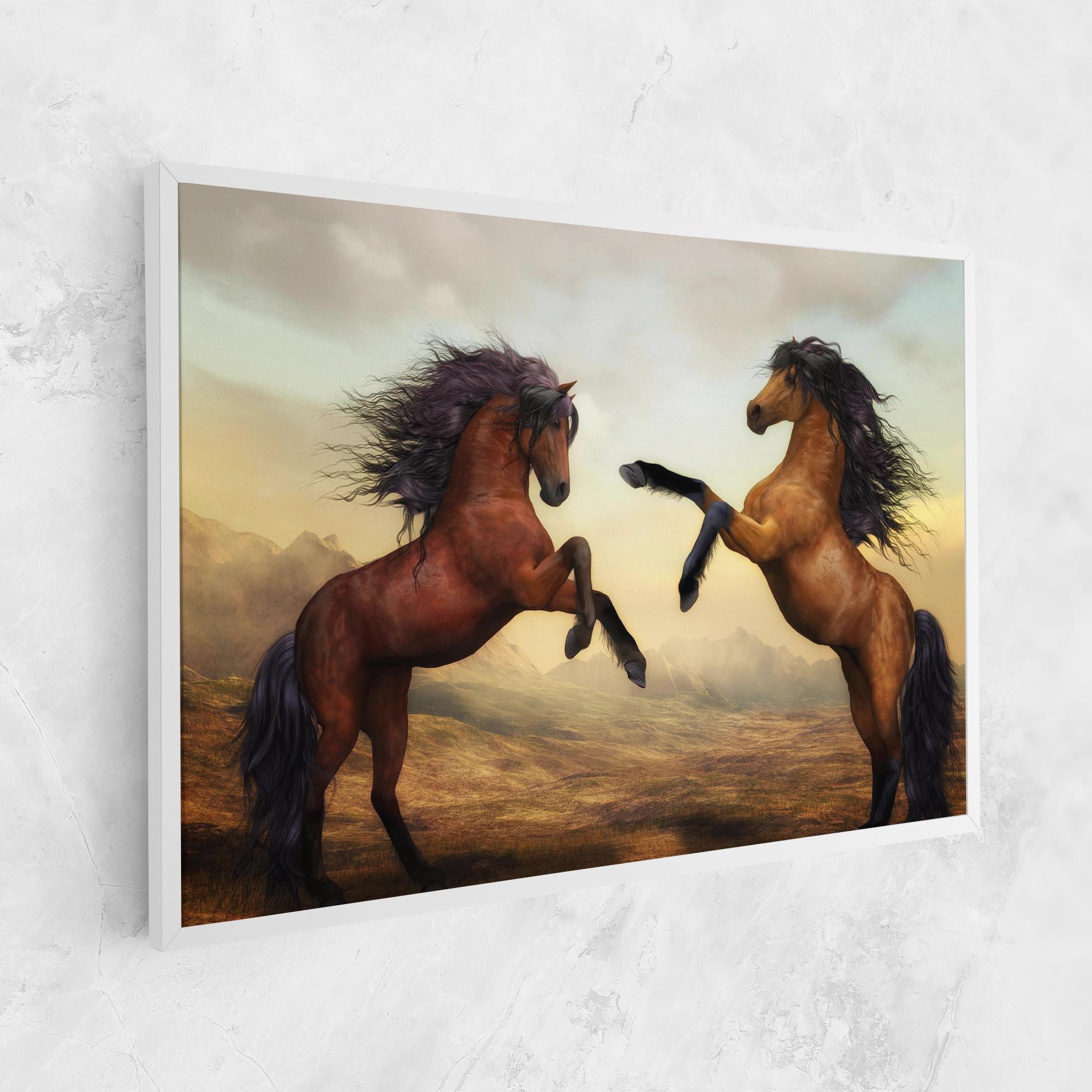 Leinwandbild Two Horses mockup 1