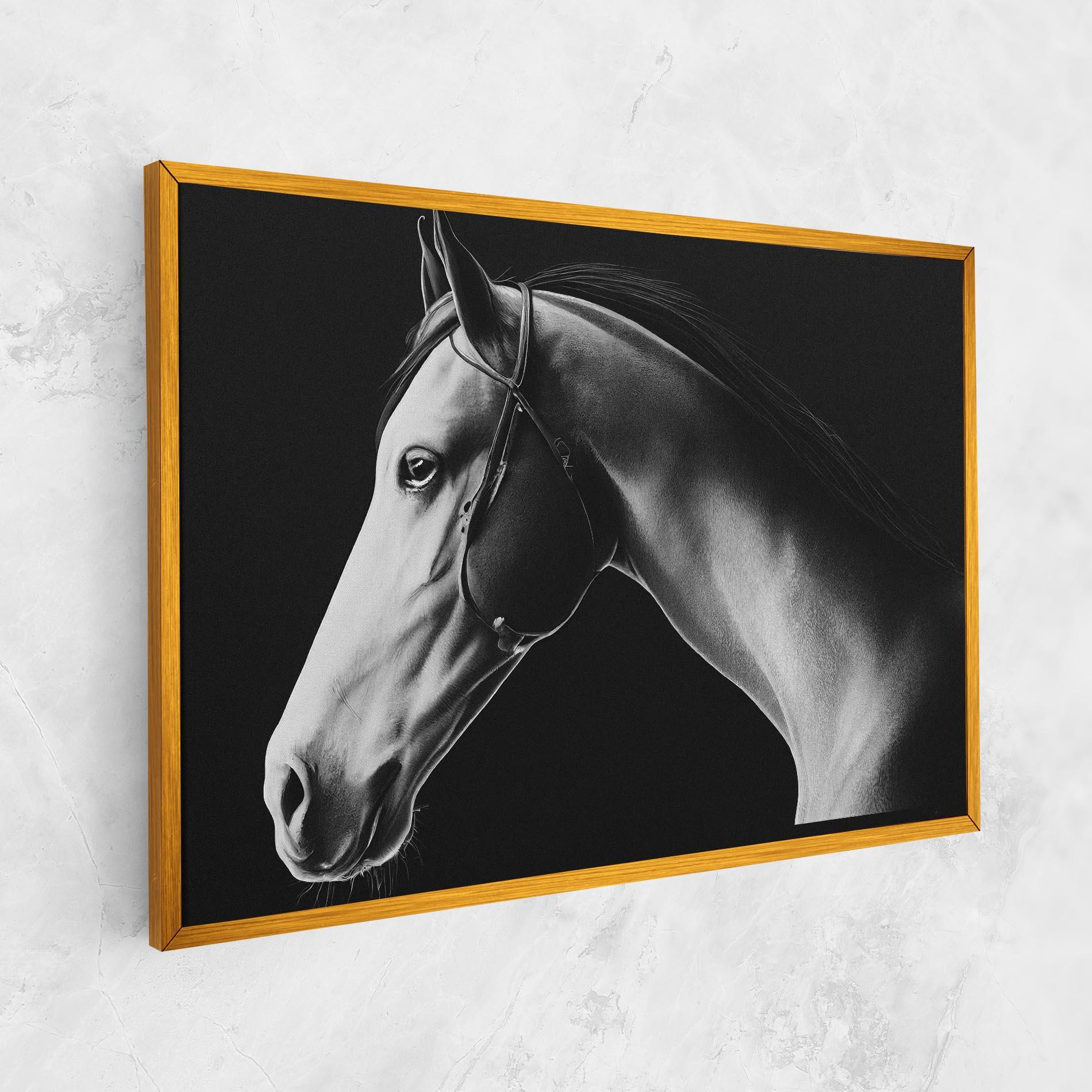 Leinwandbild Gray Horse Profile mockup 1