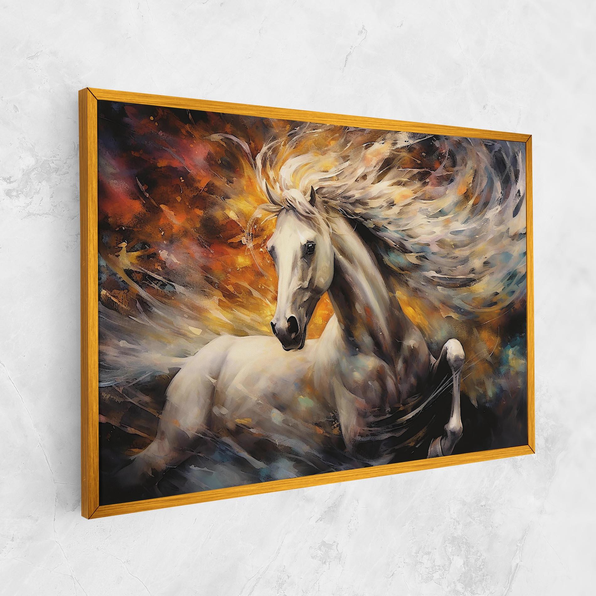 Leinwandbild White Horse Painting mockup 1