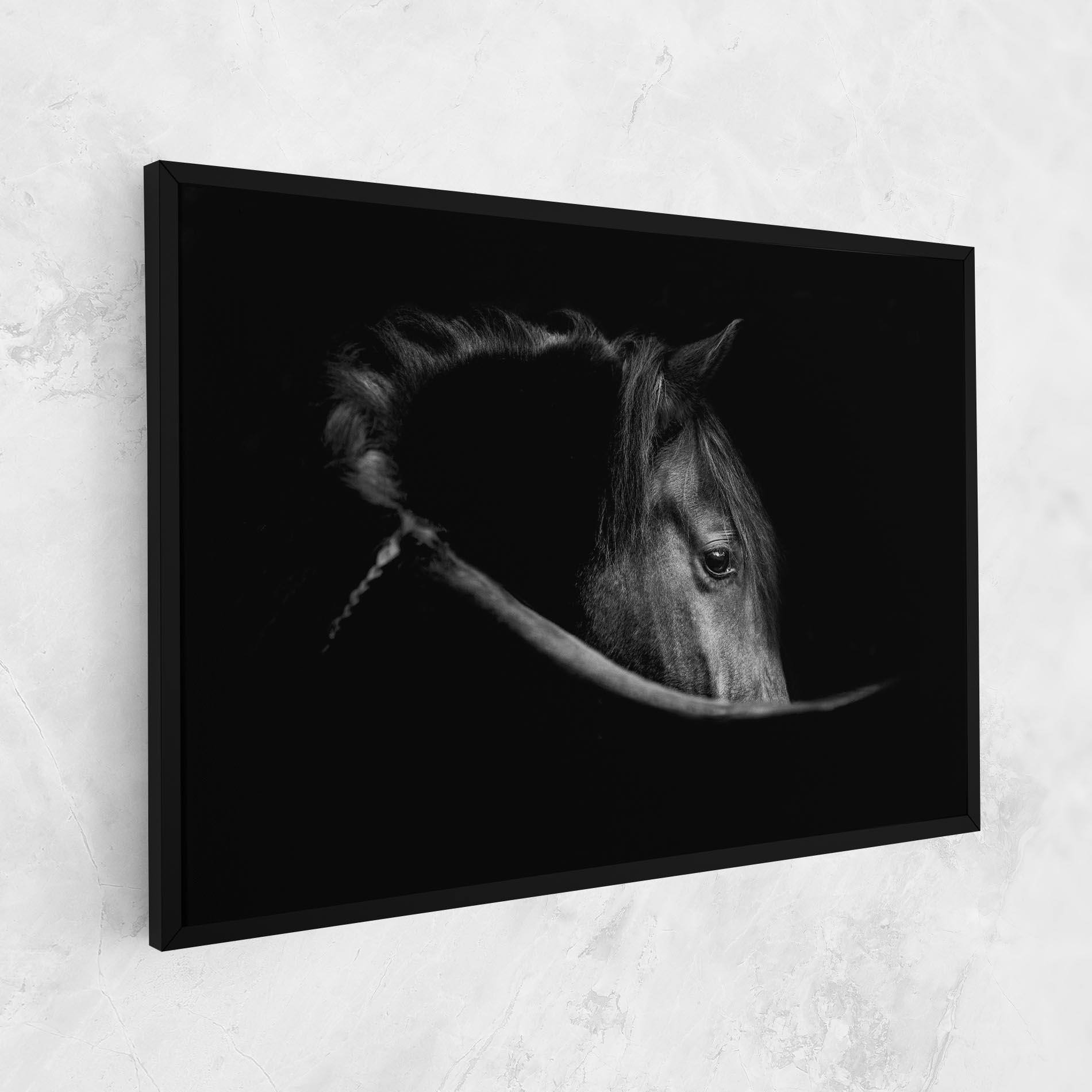 Leinwandbild Black Horse Looking mockup 1