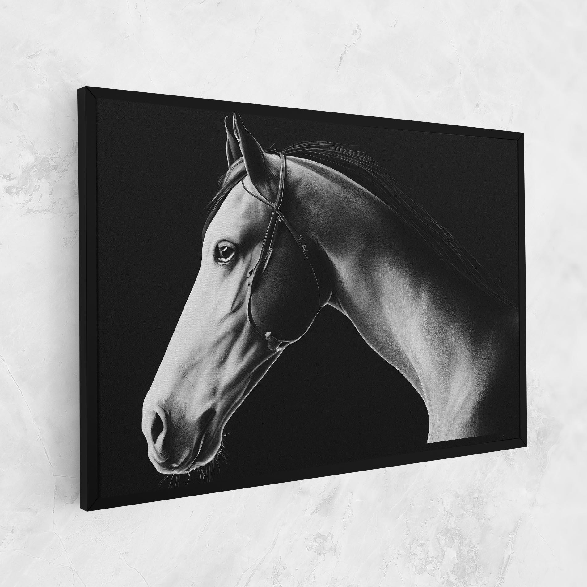 Leinwandbild Gray Horse Profile mockup 1