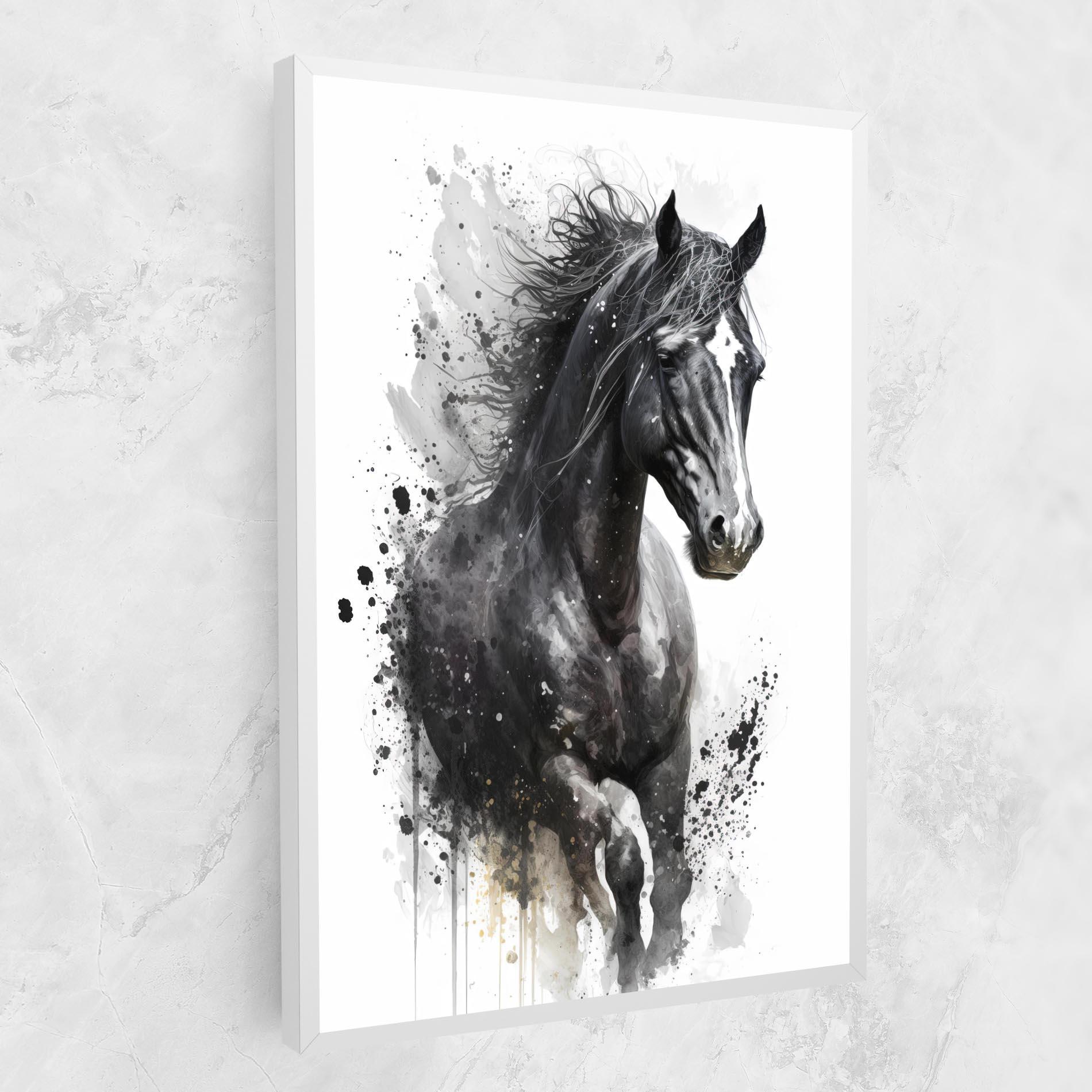 Leinwandbild Black Horse mockup 1