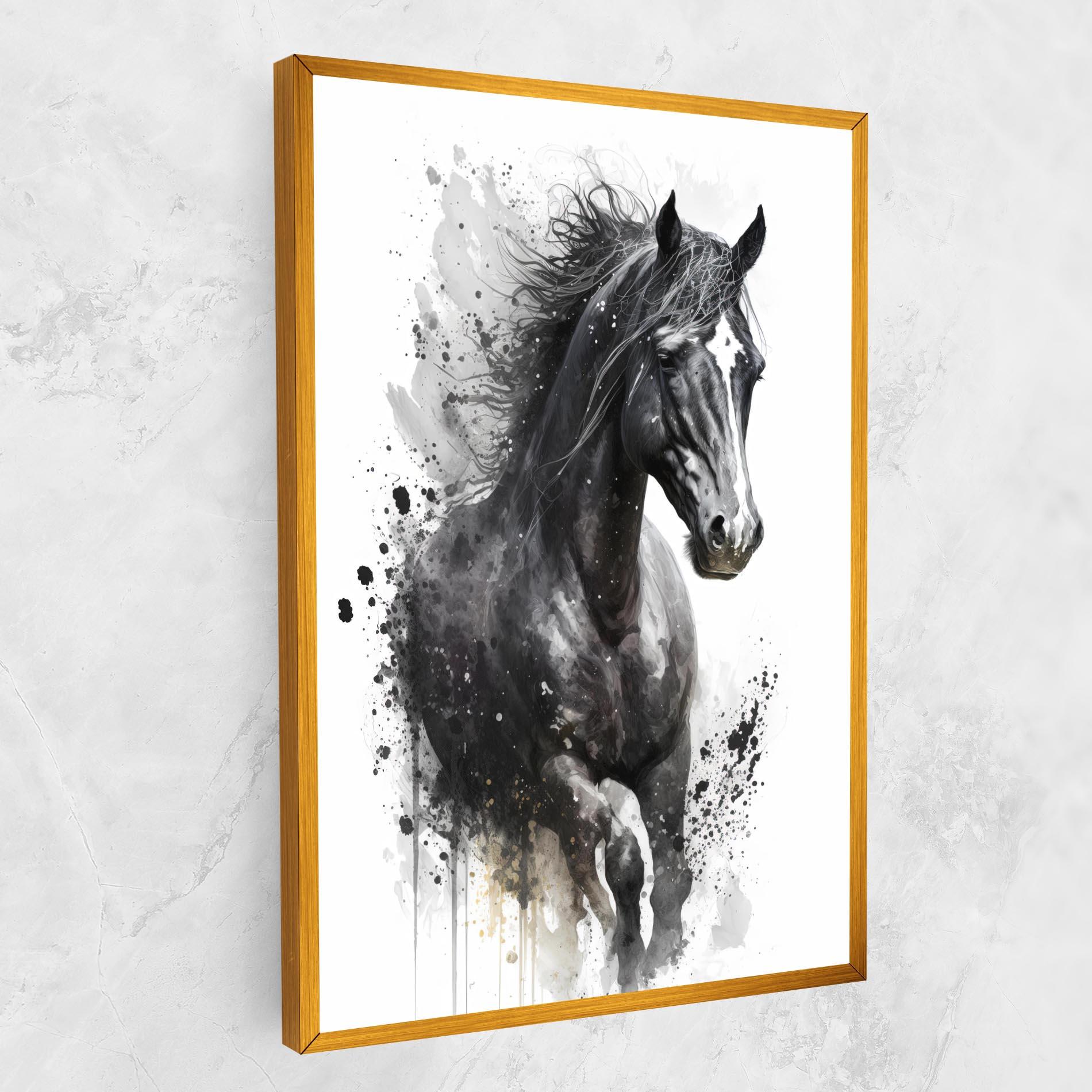 Leinwandbild Black Horse mockup 1
