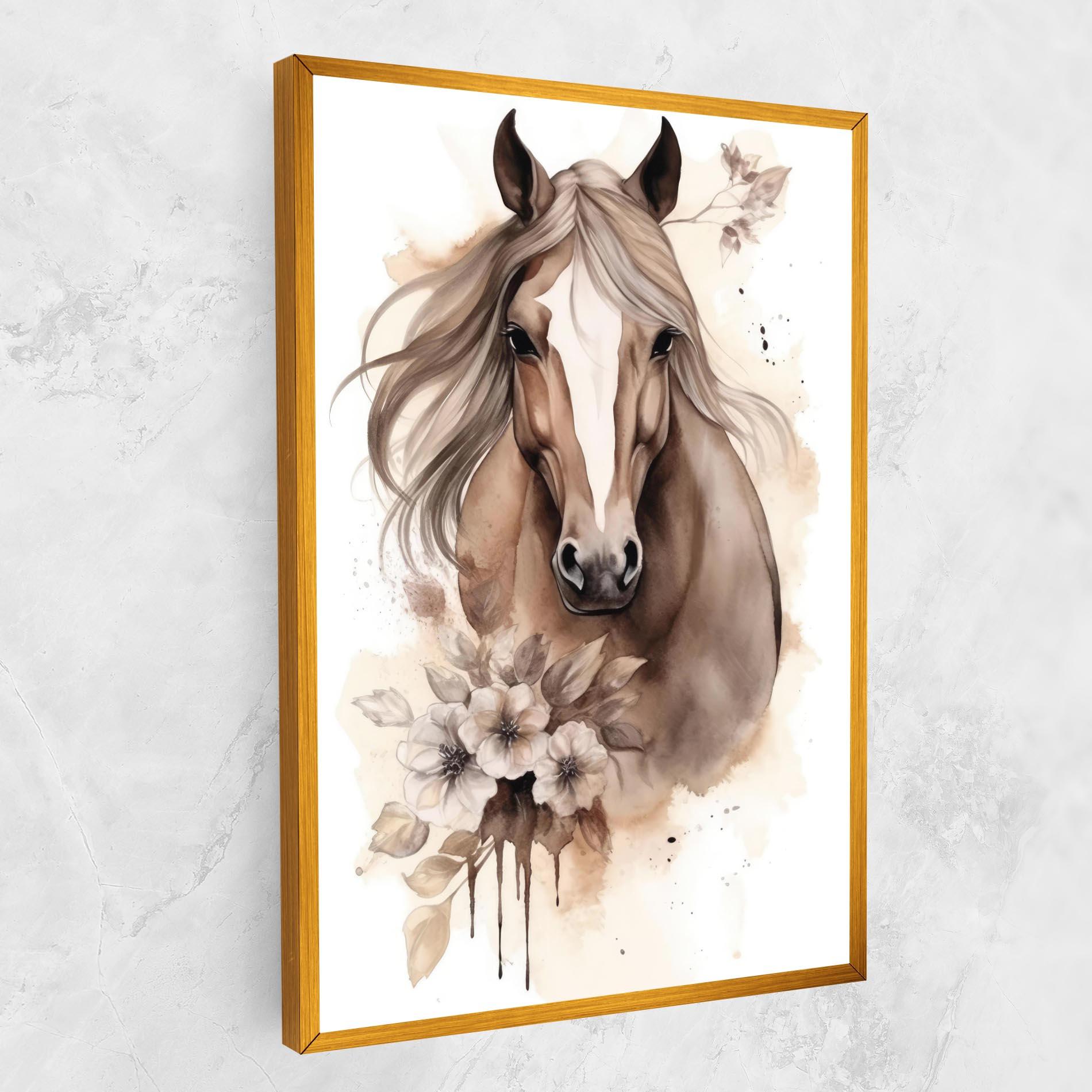 Leinwandbild Flower Brown Horse mockup 1