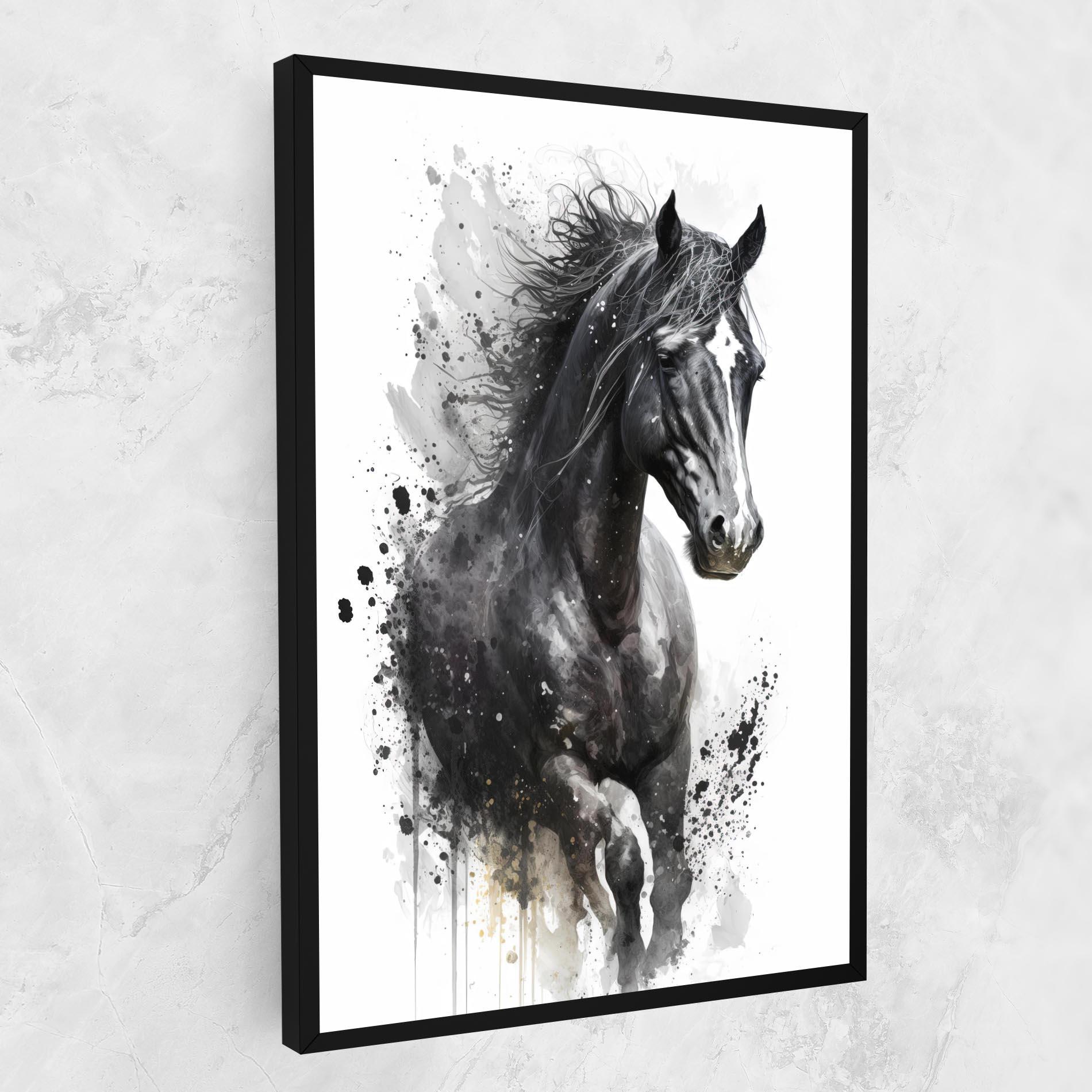 Leinwandbild Black Horse mockup 1