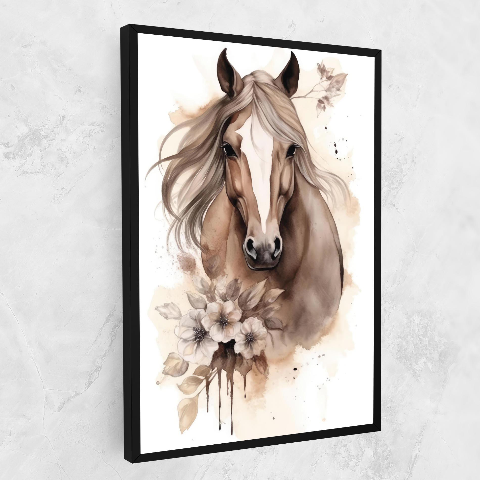 Leinwandbild Flower Brown Horse mockup 1