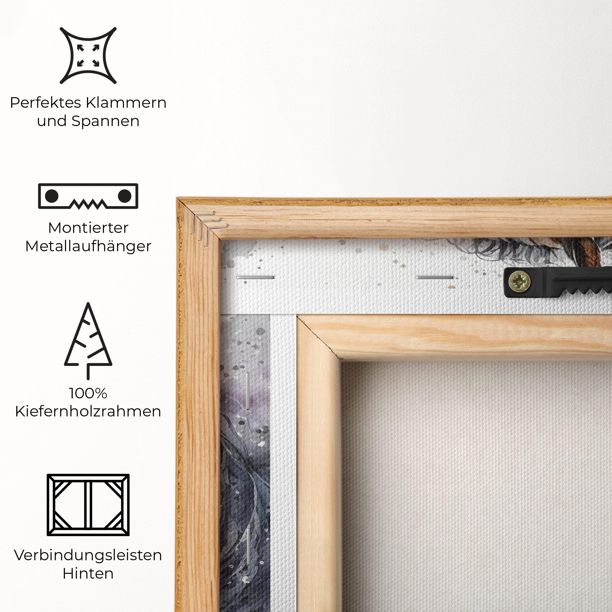 Leinwandbild Black Brown Horse Painting mockup 5