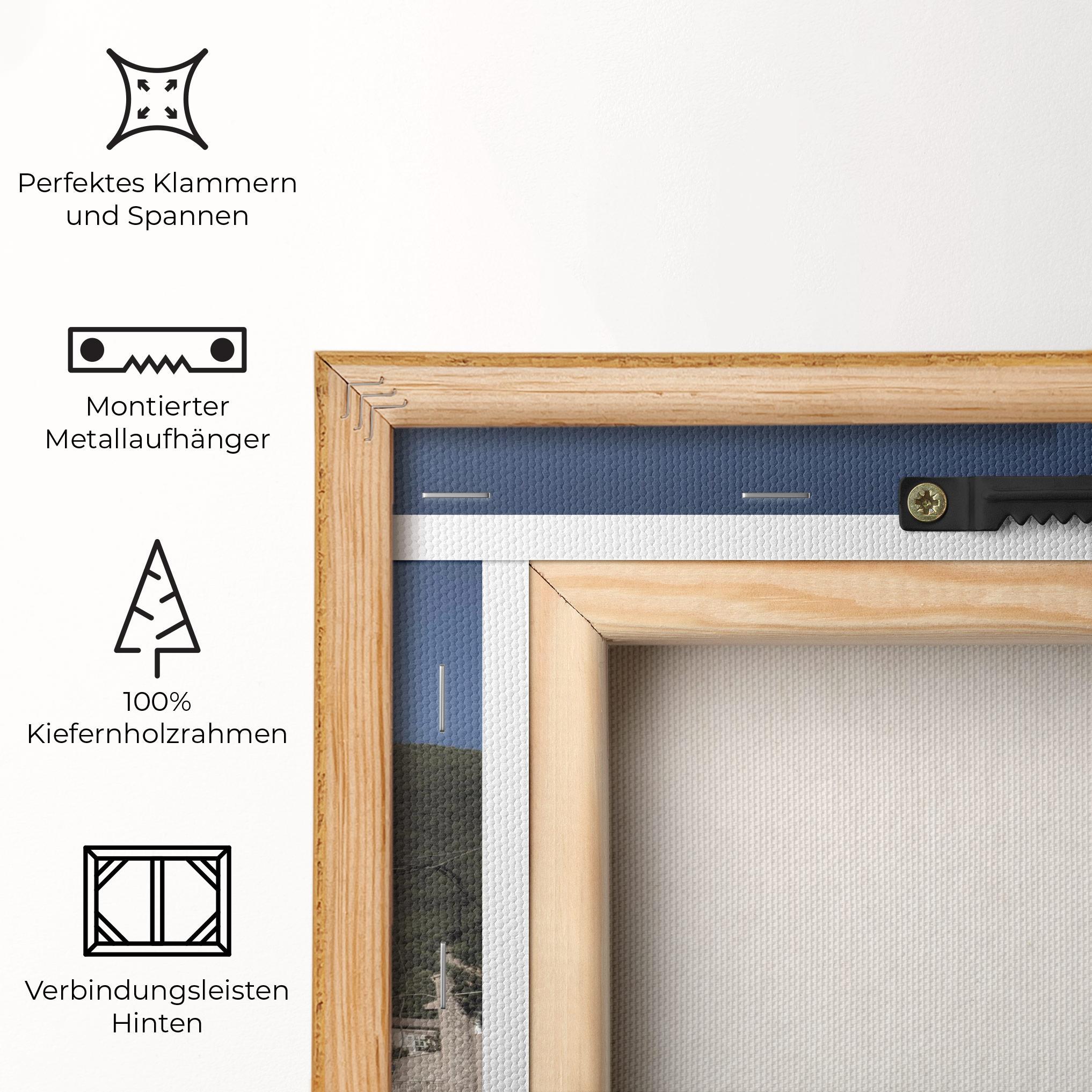 Leinwandbild White Grey Horse mockup 5