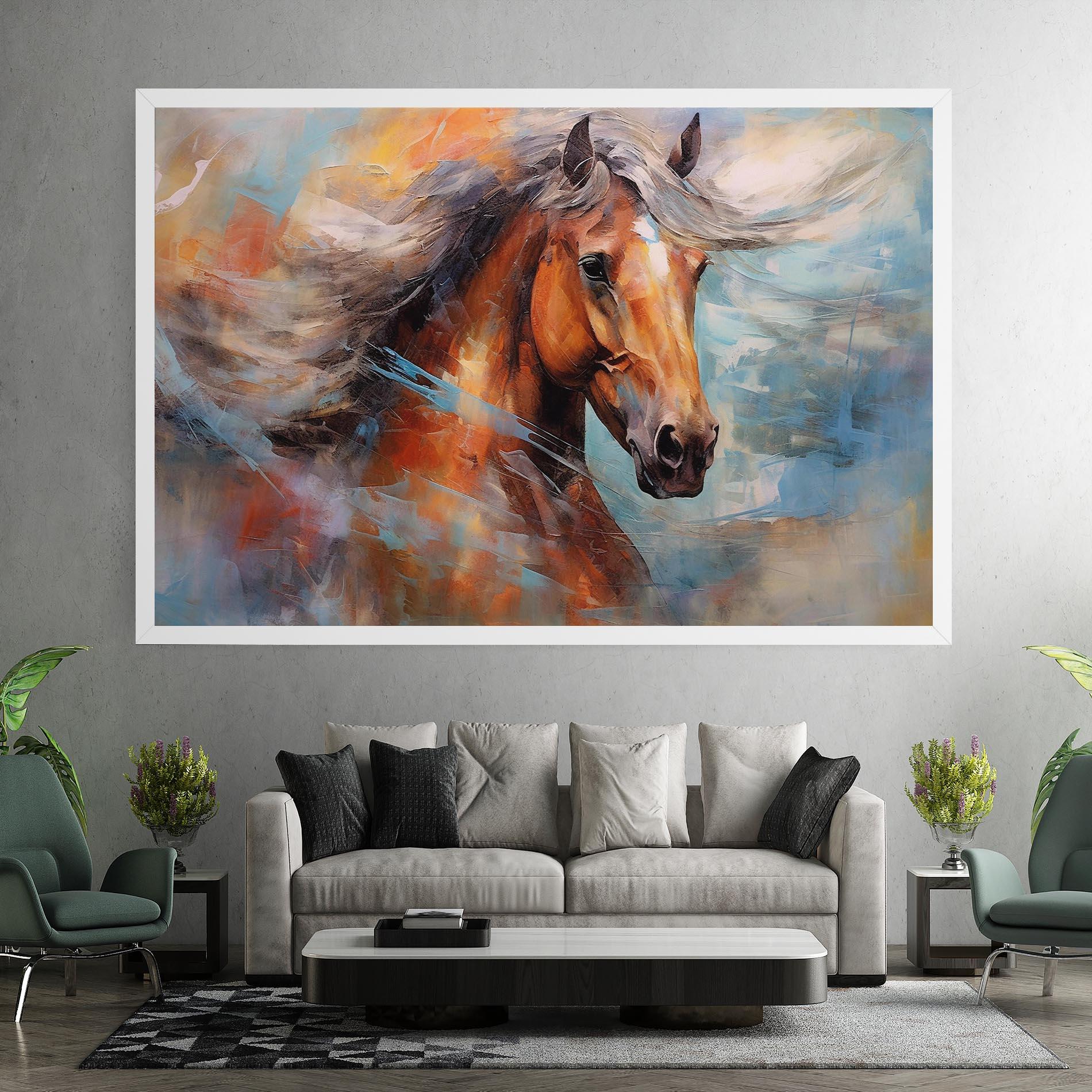 Leinwandbild Beautiful Brown Horse mockup 7