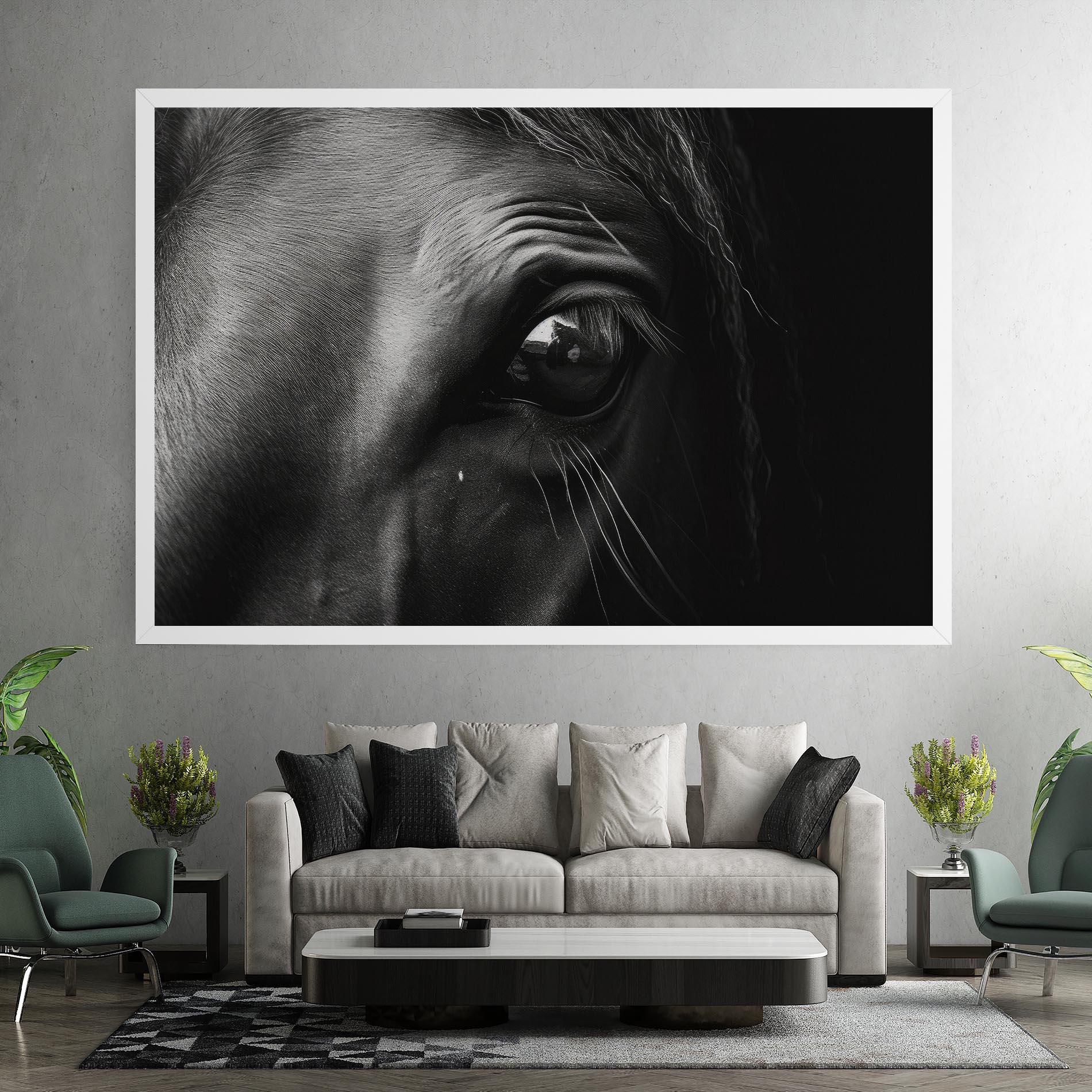Leinwandbild Black Horse Eye mockup 7