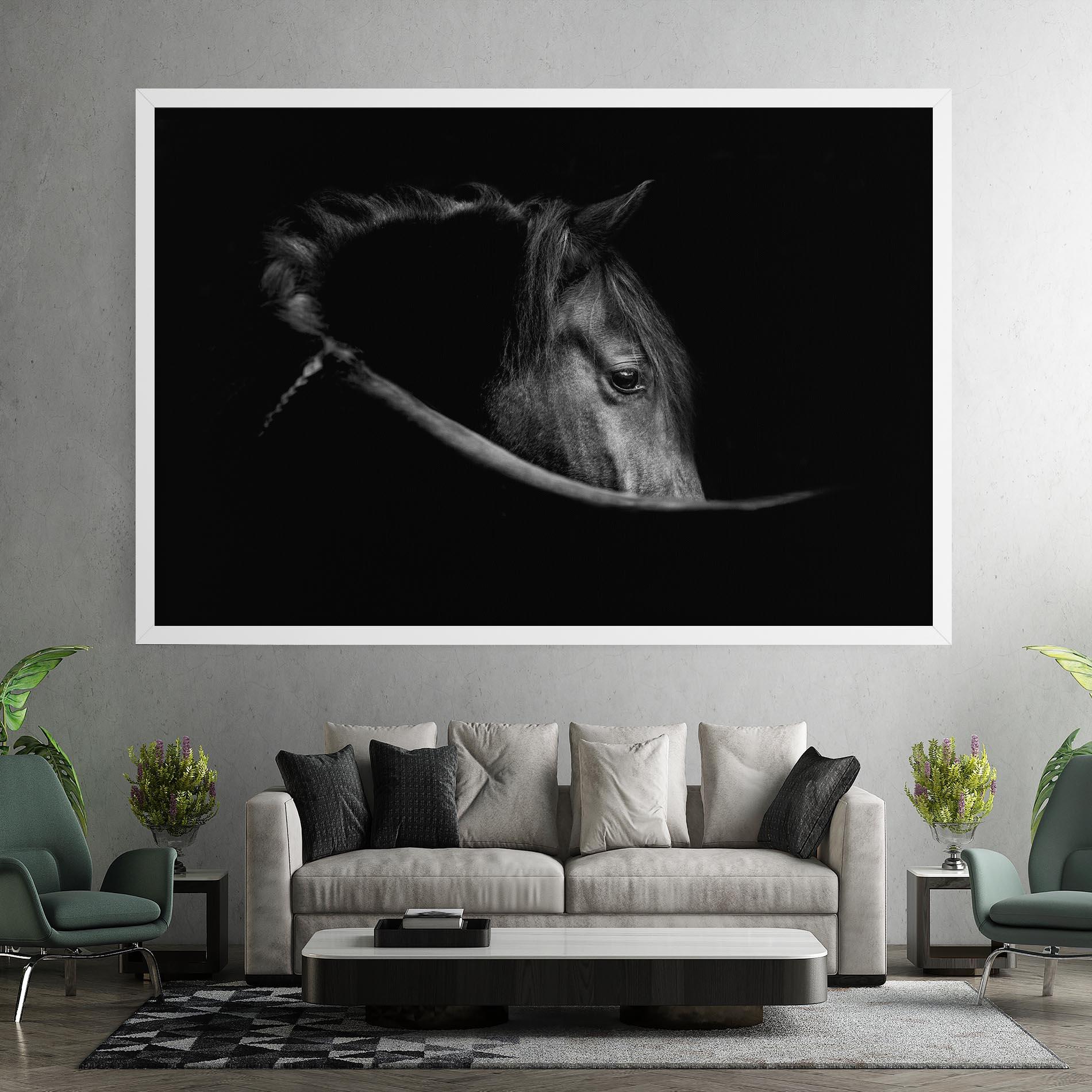 Leinwandbild Black Horse Looking mockup 7