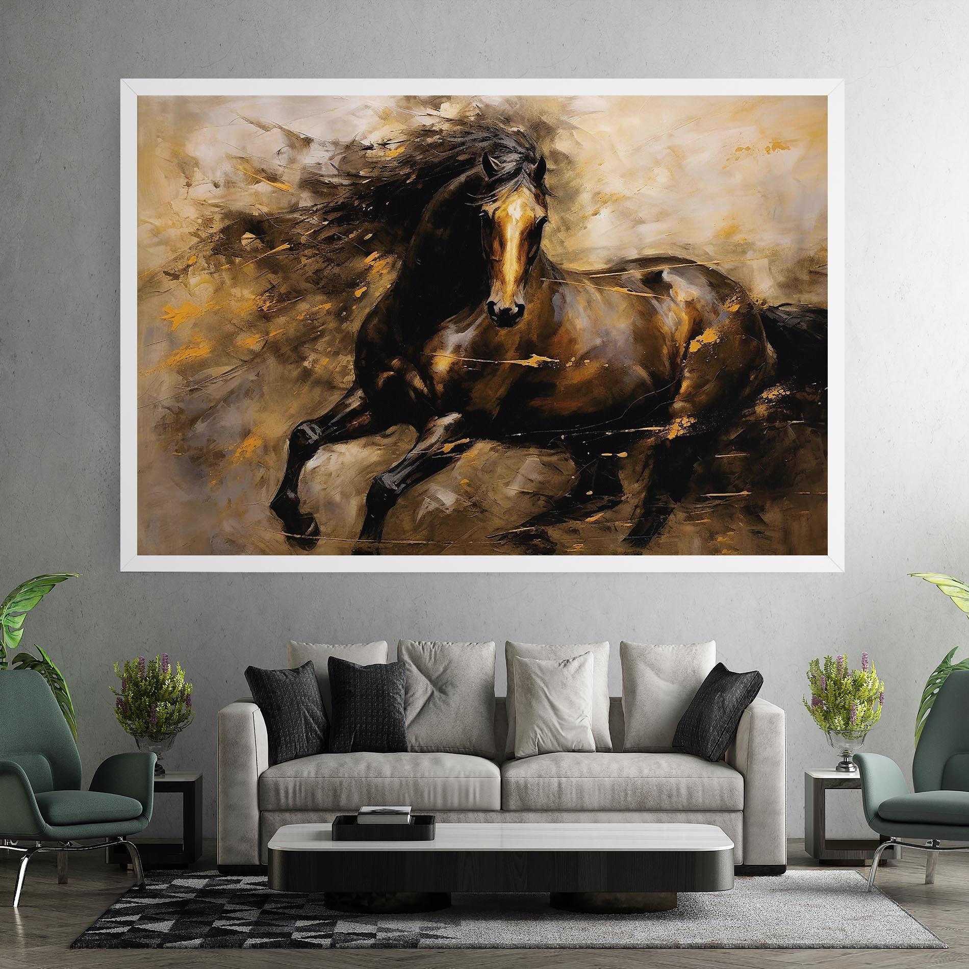 Leinwandbild Gold Brown Horse mockup 7