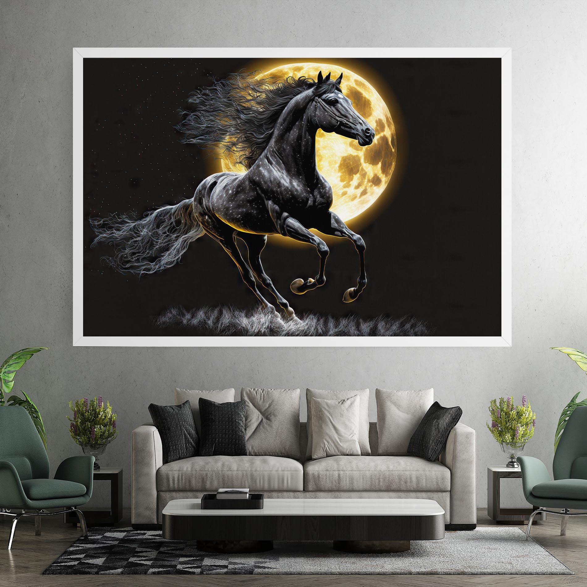 Leinwandbild Gold Moon Horse mockup 7