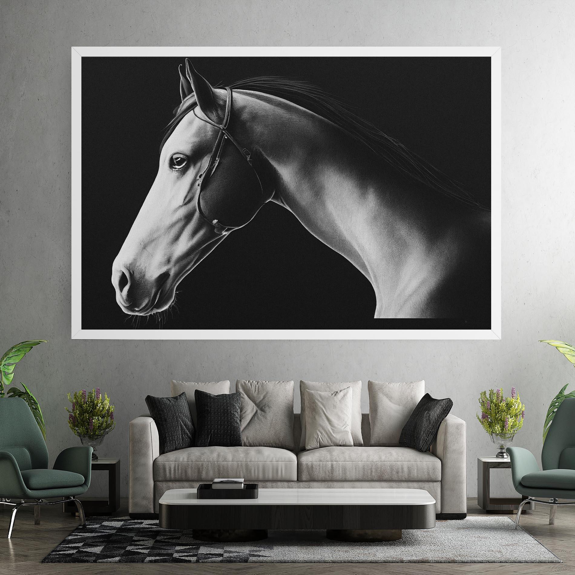 Leinwandbild Gray Horse Profile mockup 7
