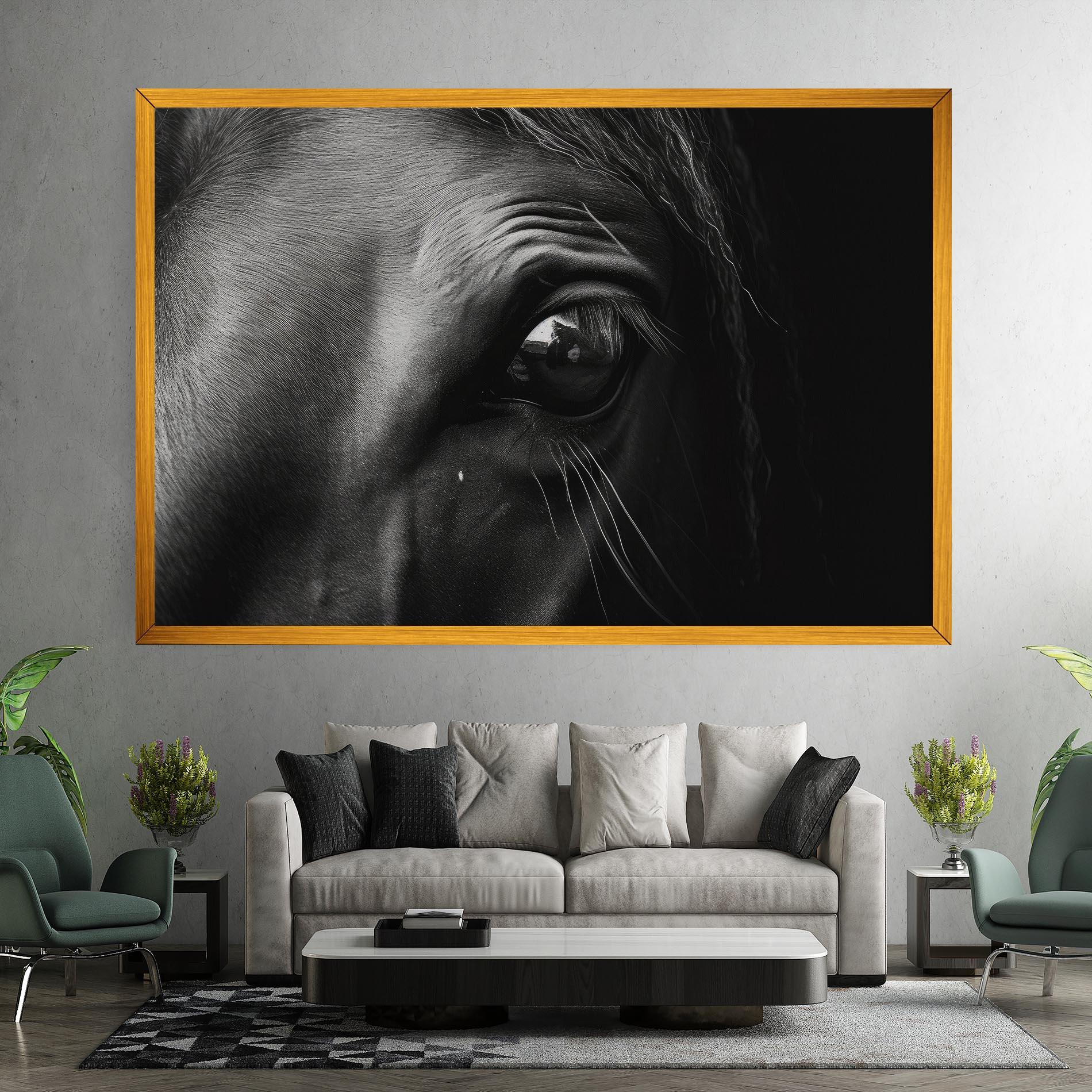 Leinwandbild Black Horse Eye mockup 7