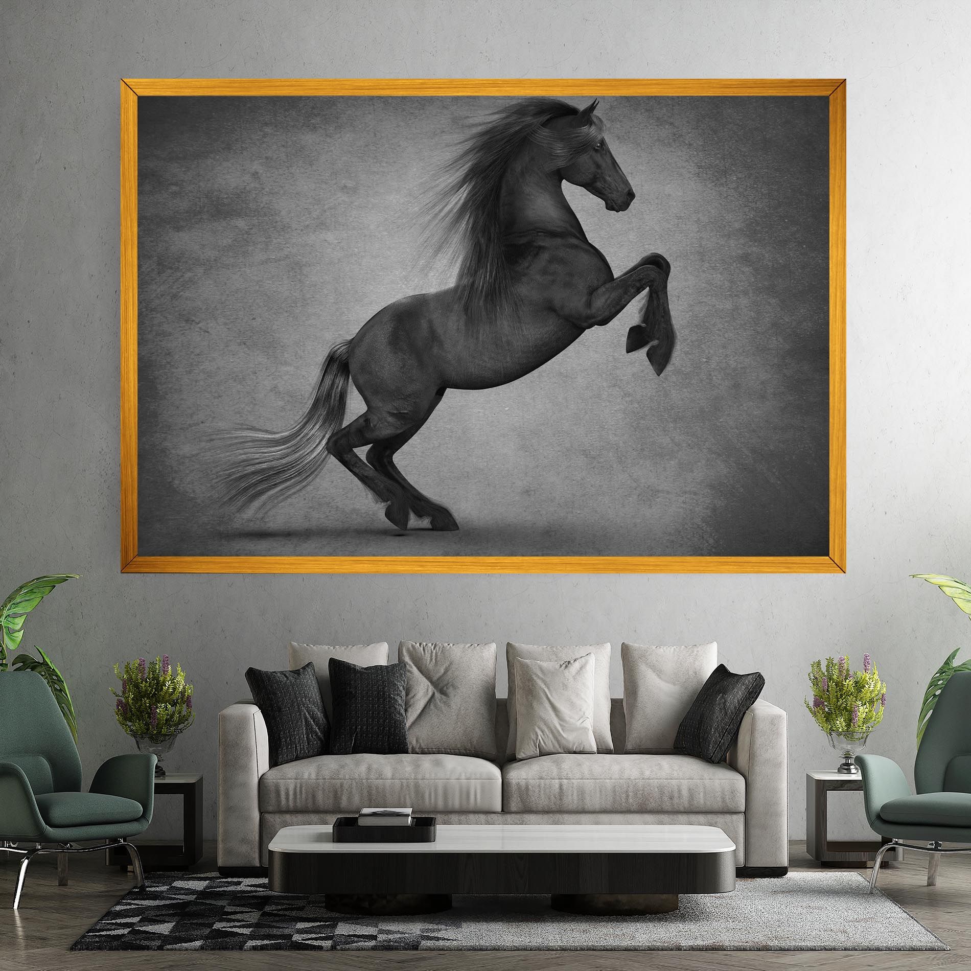 Black Horse Jumping mockup 7