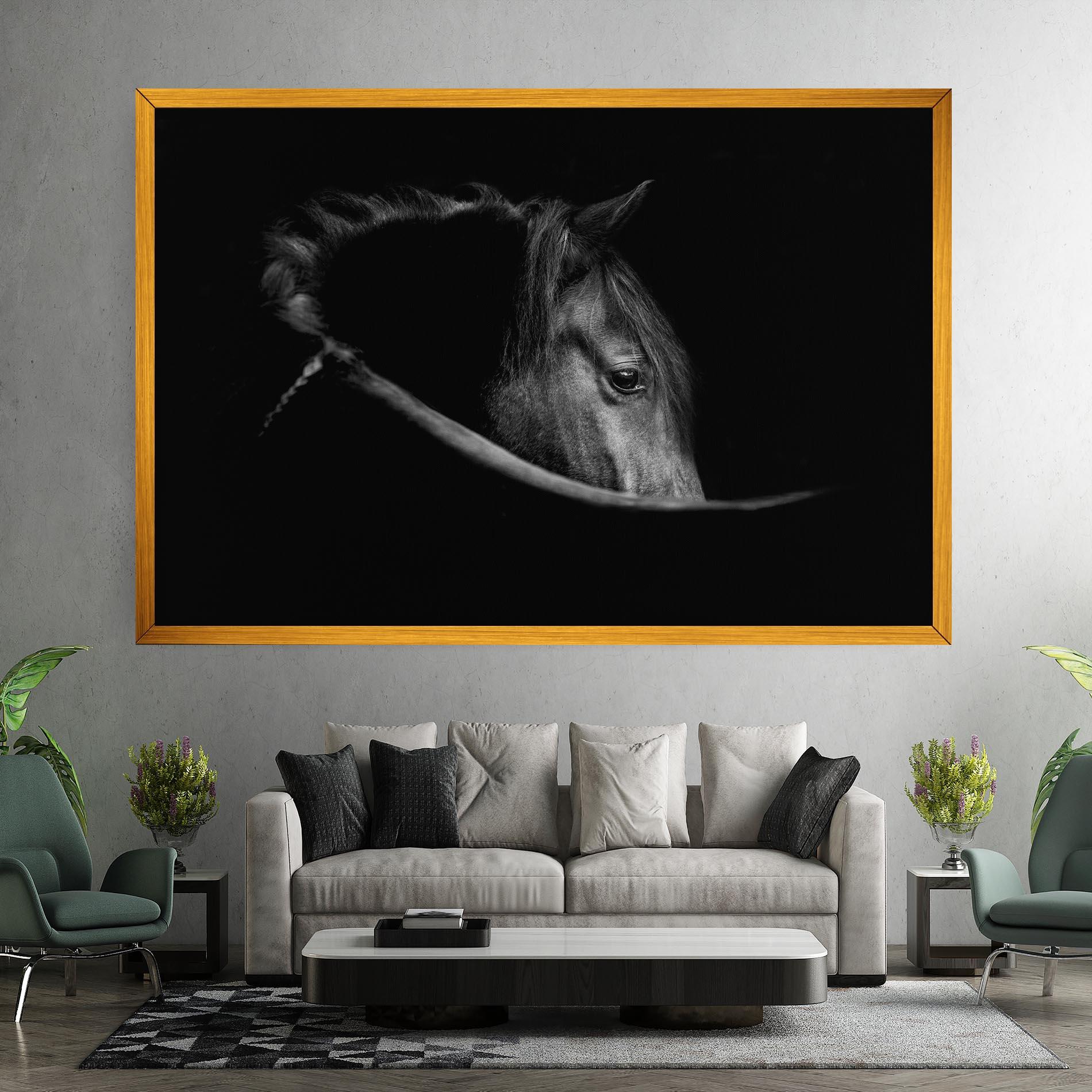 Leinwandbild Black Horse Looking mockup 7