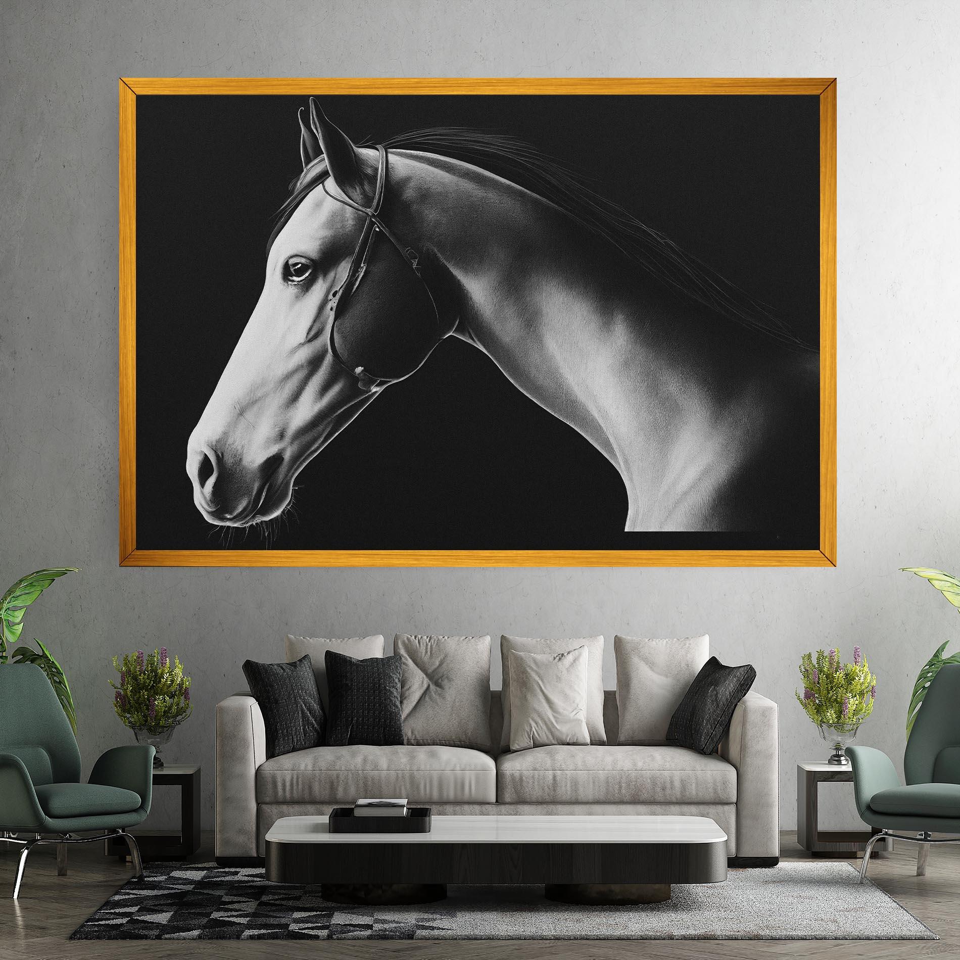 Leinwandbild Gray Horse Profile mockup 7