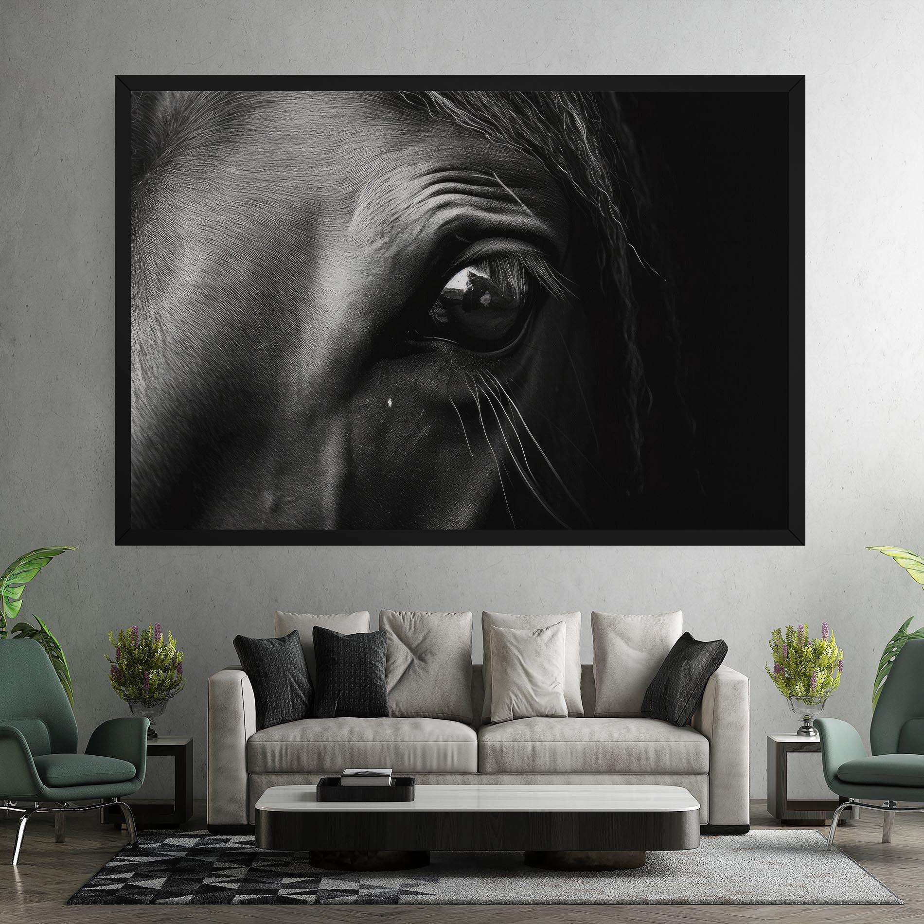 Leinwandbild Black Horse Eye mockup 7