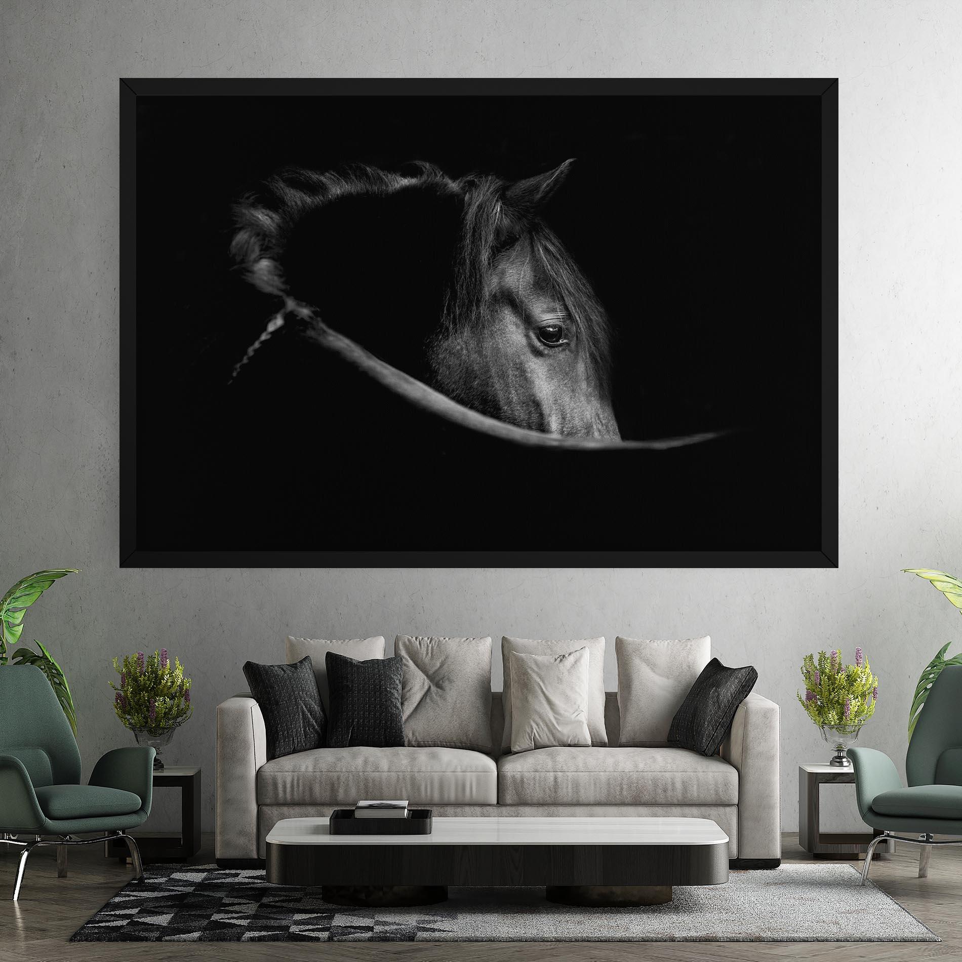 Leinwandbild Black Horse Looking mockup 7