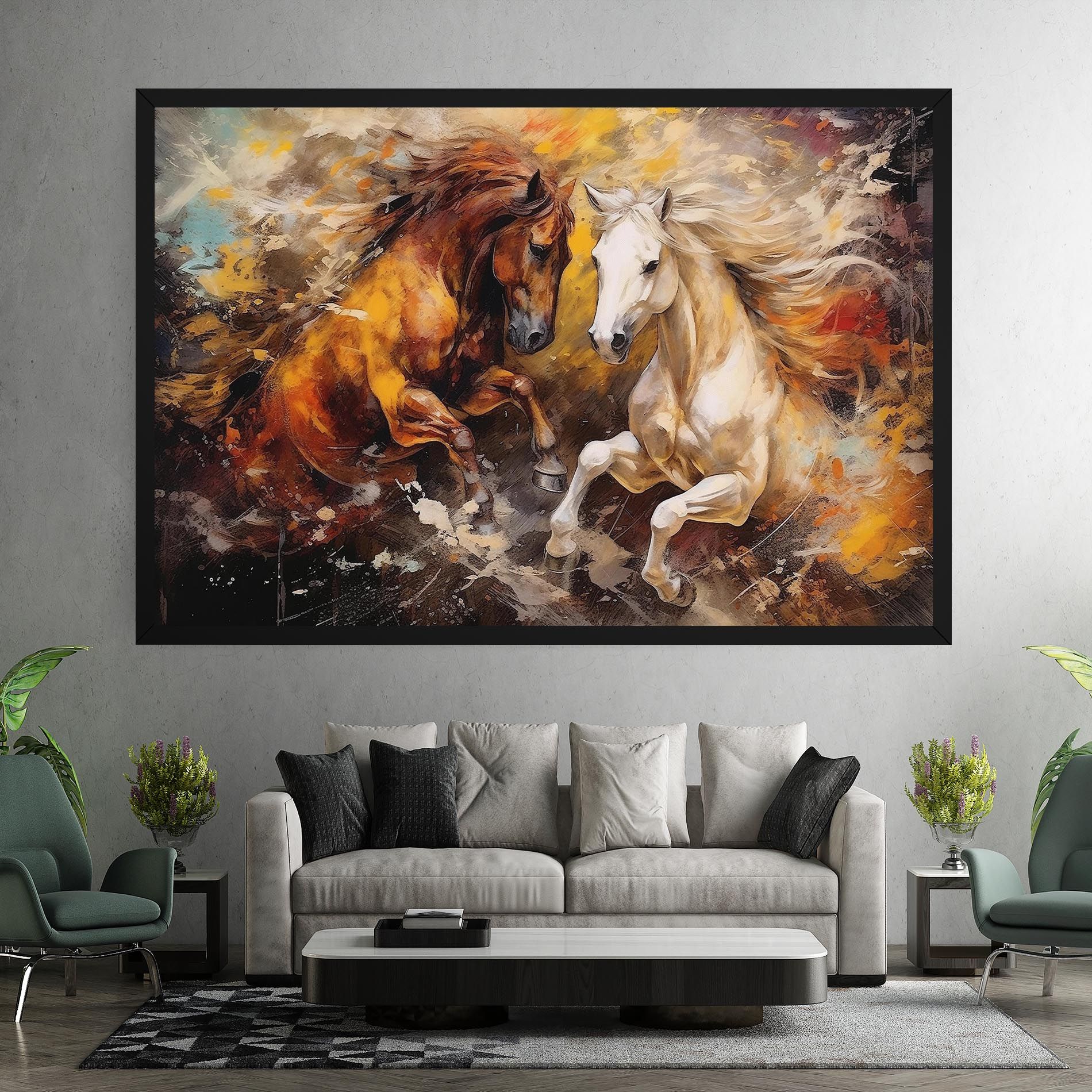 Brown White Horses mockup 7